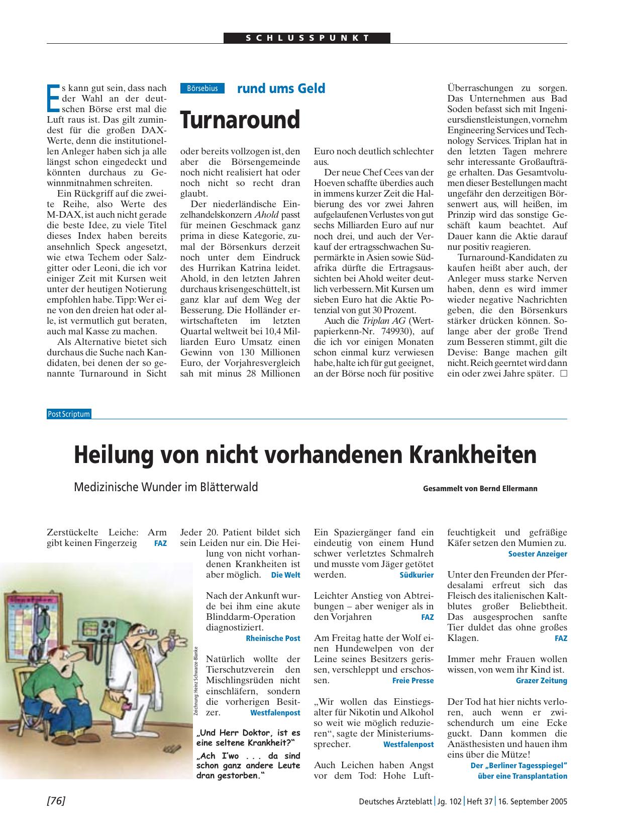 Vorschauseite 1: rund ums Geld: Turnaround