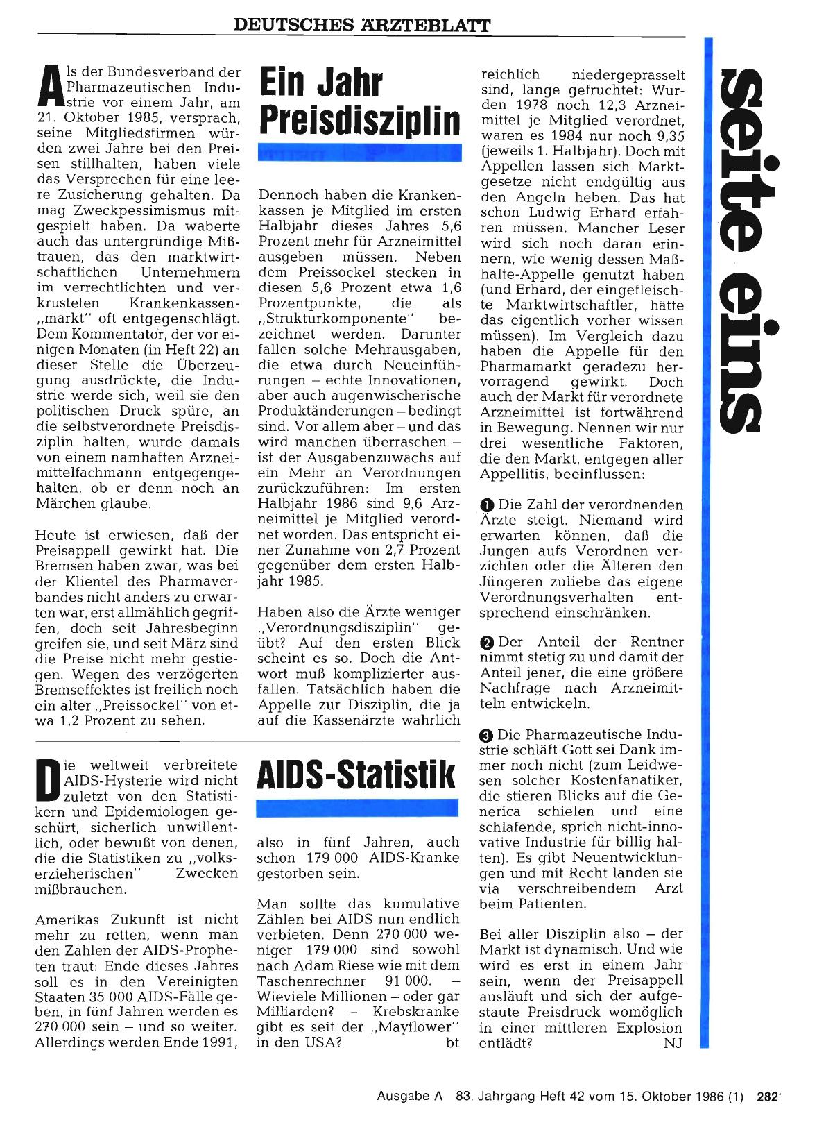 Vorschauseite 1: Ein Jahr Preisdisziplin