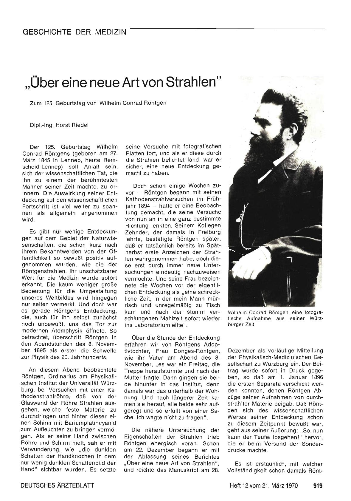 Vorschauseite 1: „Über eine neue Art von Strahlen"