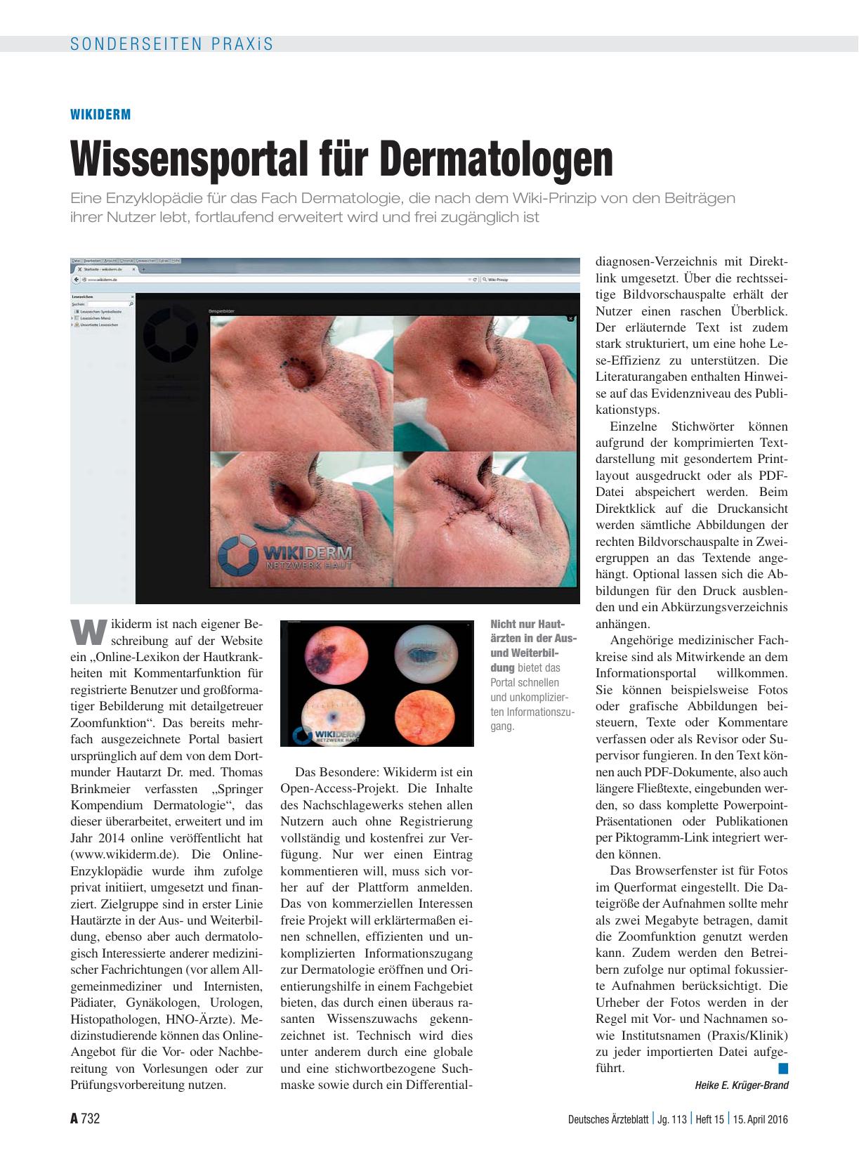 Vorschauseite 1: Wikiderm: Wissensportal für Dermatologen