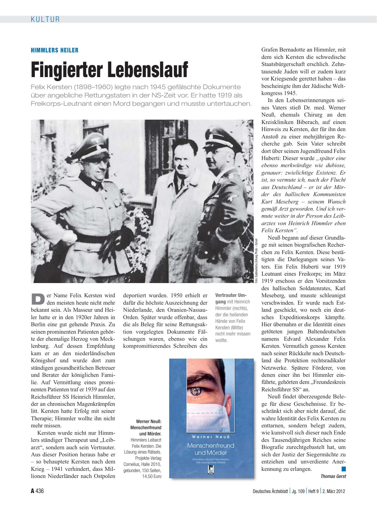 Vorschauseite 1: Himmlers Heiler: Fingierter Lebenslauf