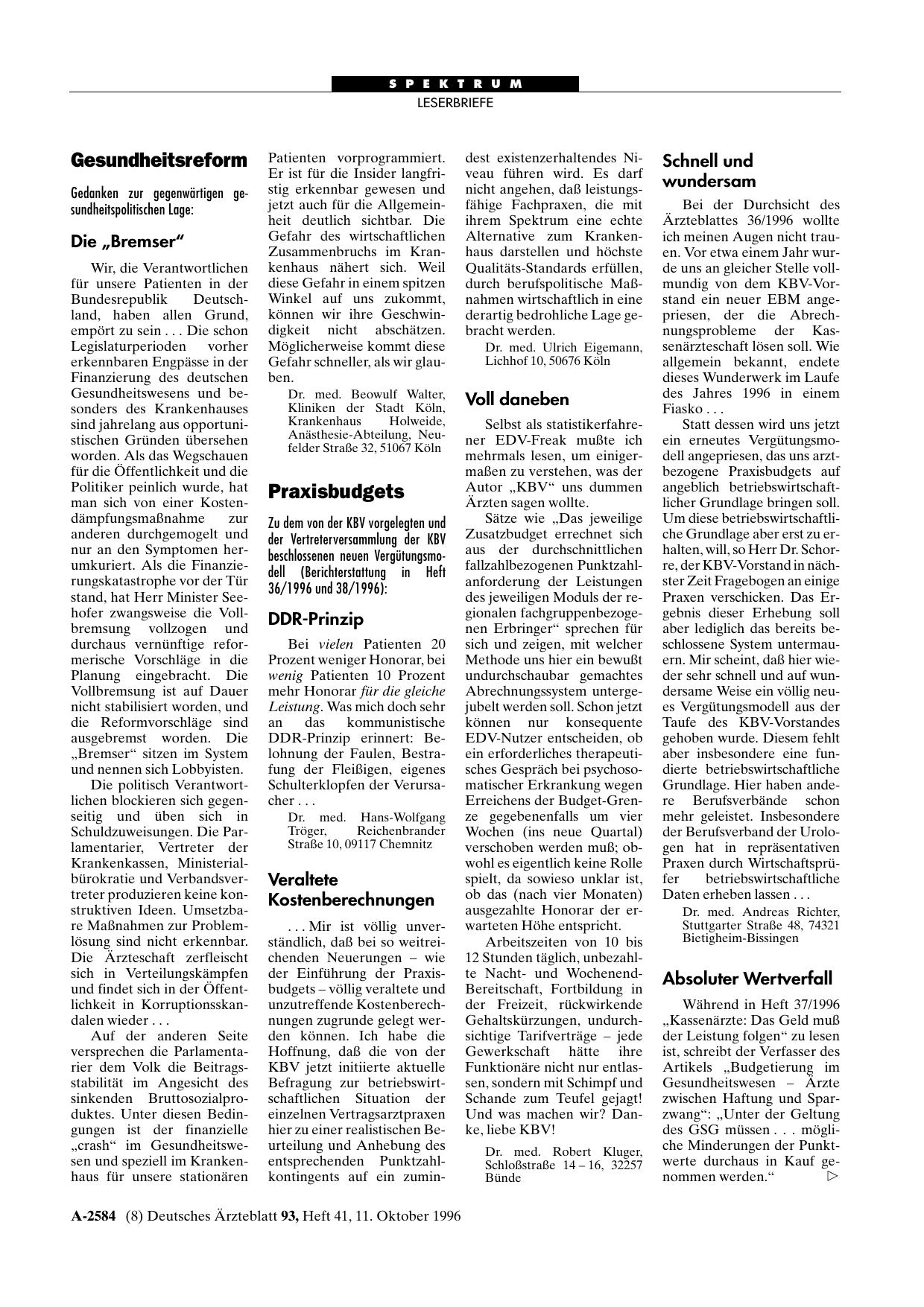 Vorschauseite 1: Praxisbudgets: Absoluter Wertverfall