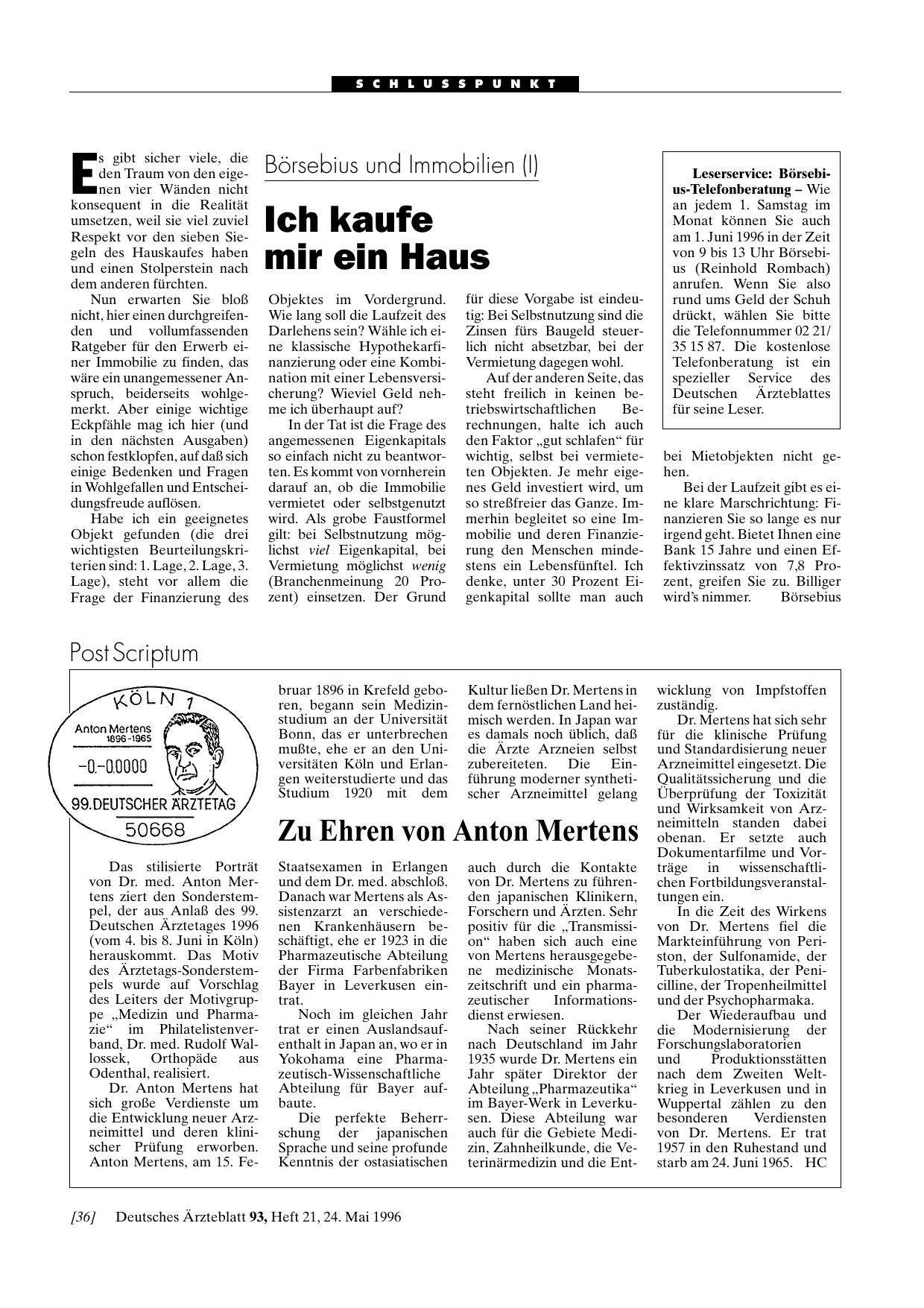 Vorschauseite 1: Zu Ehren von Anton Mertens