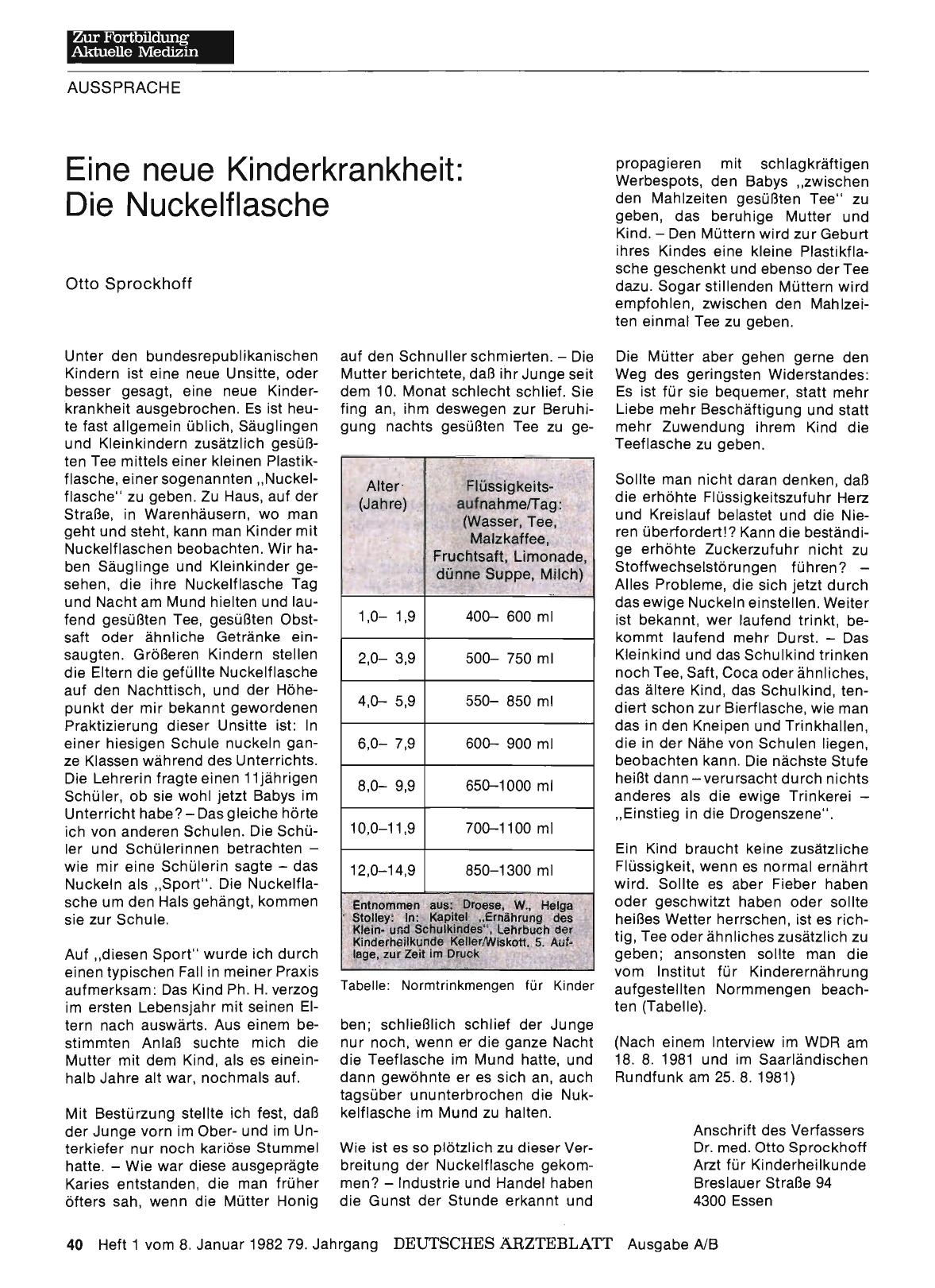 Vorschauseite 1: Eine neue Kinderkrankheit: Die Nuckelflasche