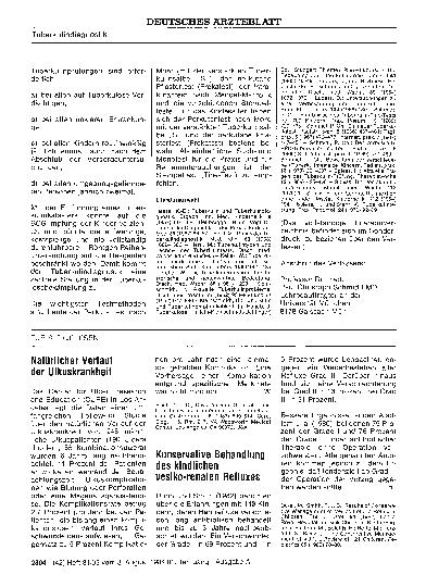 Vorschauseite 1: Konservative Behandlung des kindlichen vesiko-renalen Refluxes