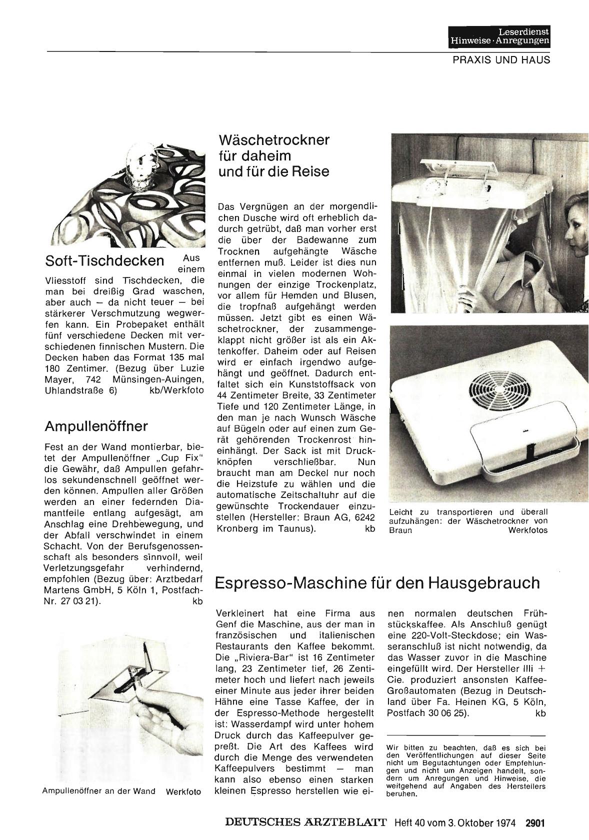 Vorschauseite 1: Wäschetrockner für daheim und für die Reise