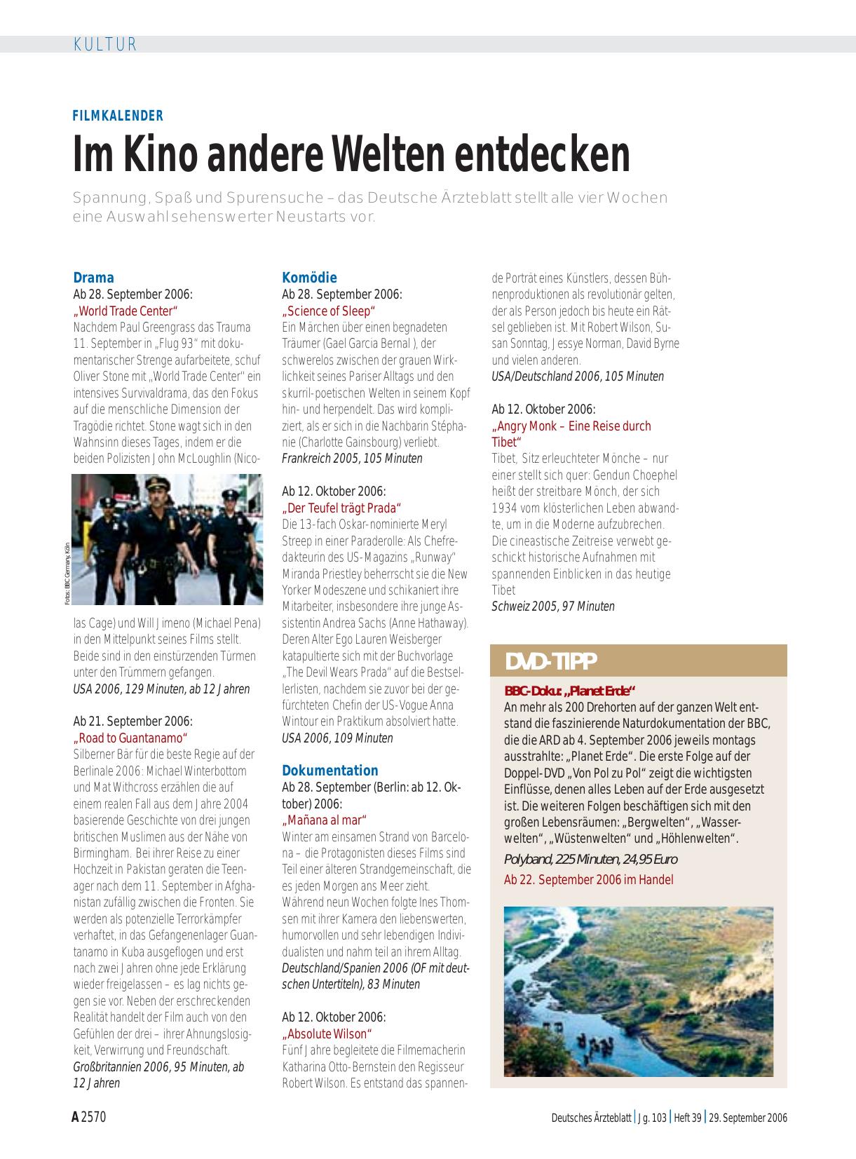 Vorschauseite 1: Filmkalender: Im Kino andere Welten entdecken