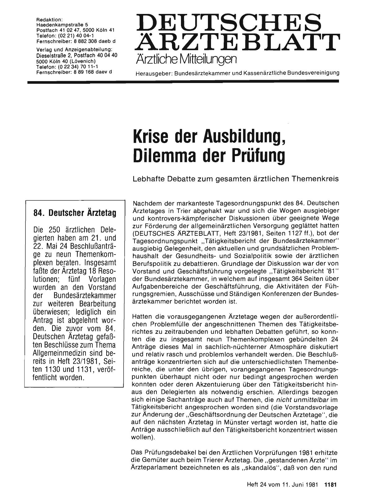 Vorschauseite 1: Krise der Ausbildung, Dilemma der Prüfung
