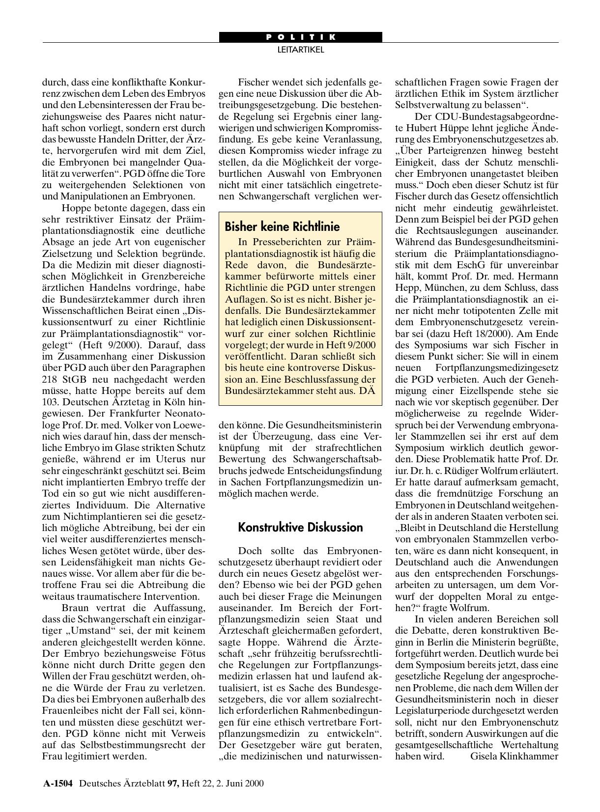 Vorschauseite 1: Bisher keine Richtlinie