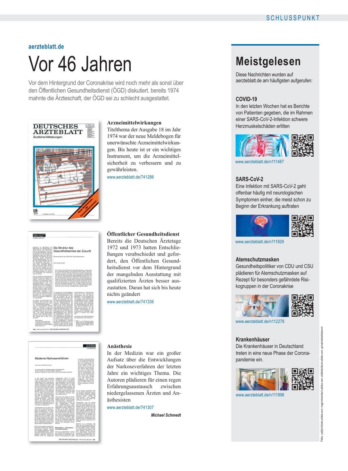 Vorschauseite 1: aerzteblatt.de: Vor 46 Jahren