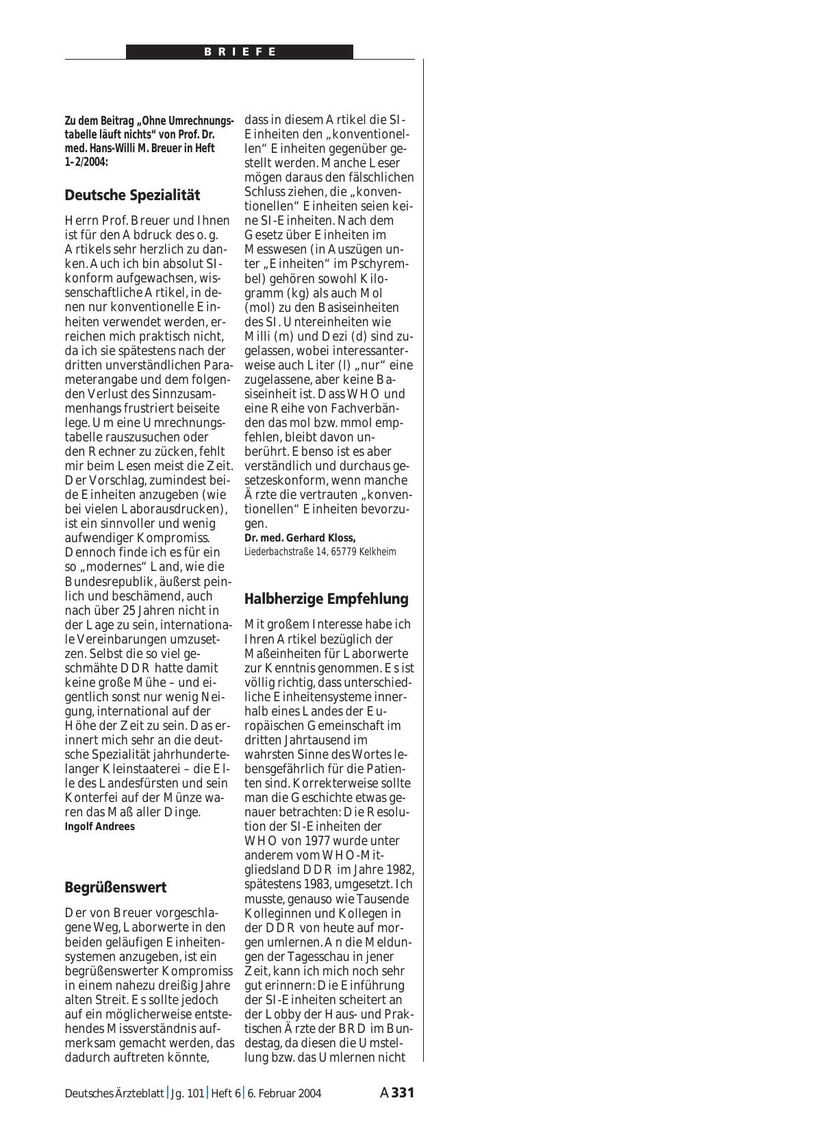 Vorschauseite 1: Labordaten: Halbherzige Empfehlung