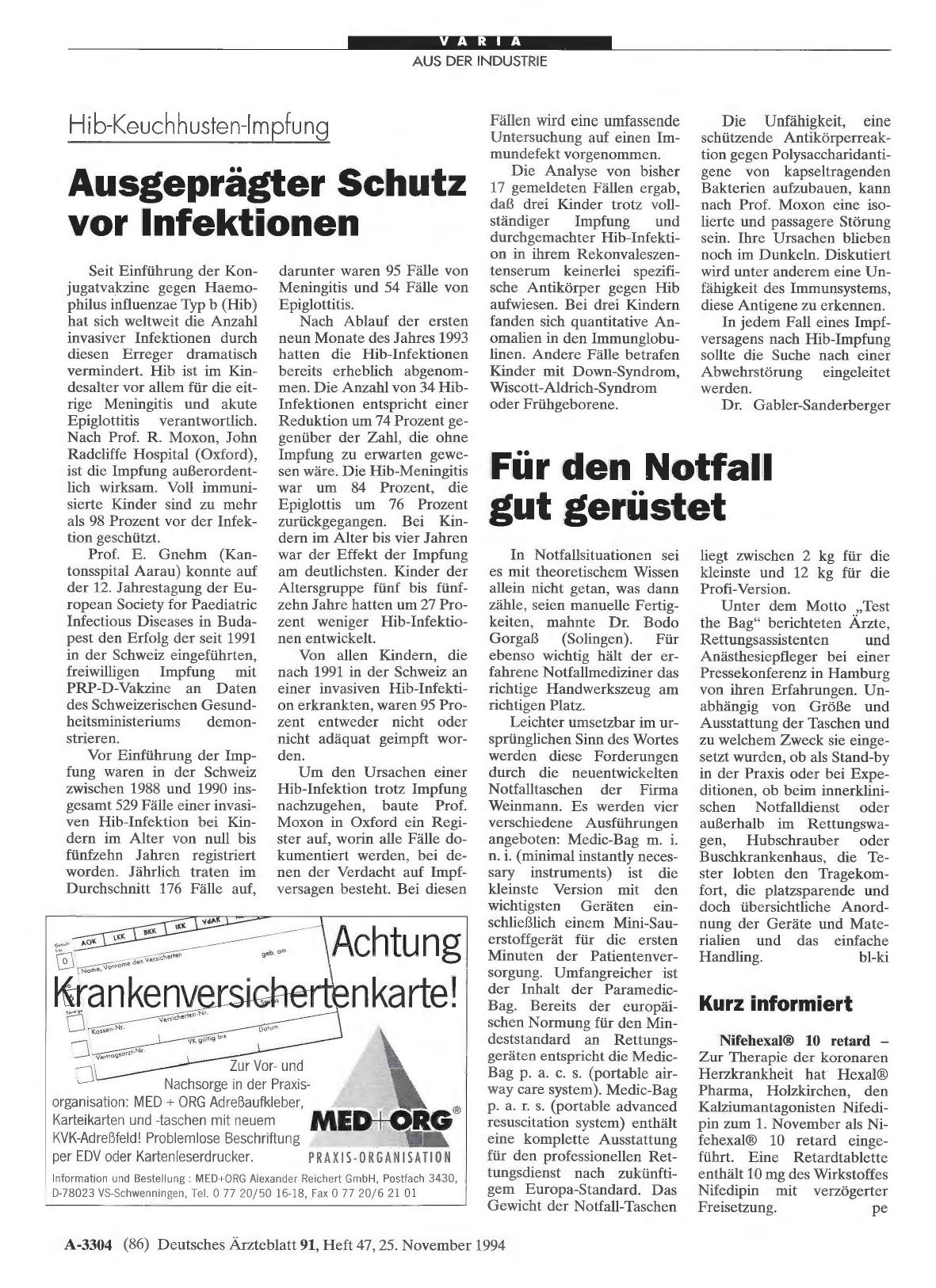 Vorschauseite 1: Für den Notfall gut gerüstet
