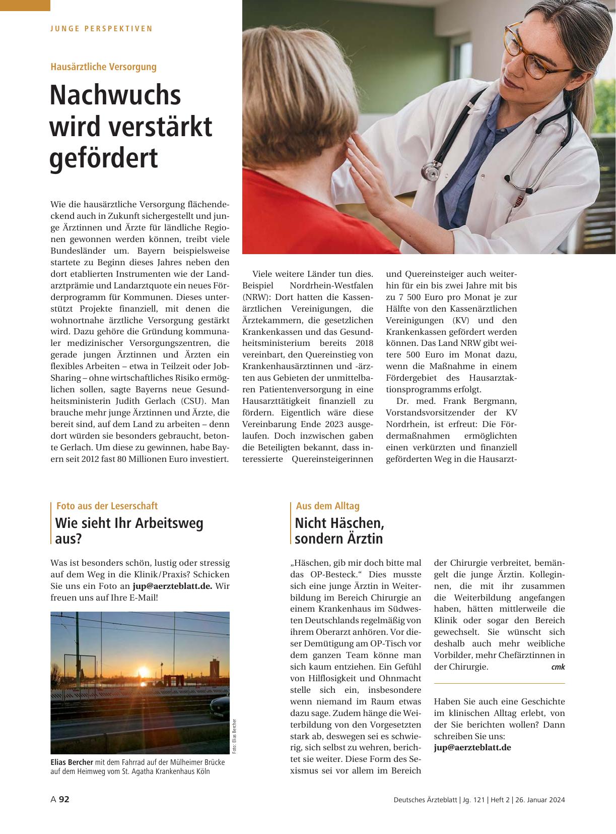 Vorschauseite 1: Hausärztliche Versorgung: Nachwuchs wird verstärkt gefördert