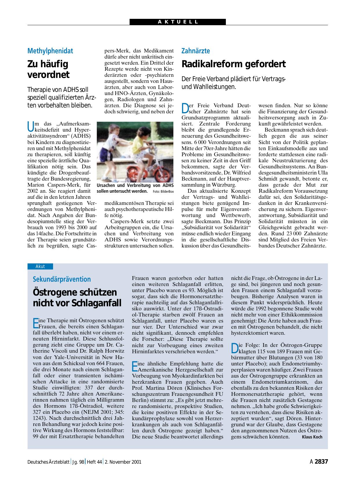 Vorschauseite 1: Methylphenidat: Zu häufig verordnet