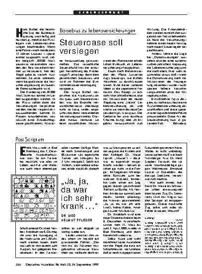 Vorschauseite 1: Börsebius zu Lebensversicherungen: Steueroase soll versiegen