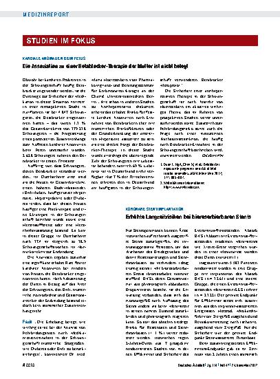 Vorschauseite 1: Koronare Stentimplantation: Erhöhte Langzeitrisiken bei bioresorbierbaren Stents