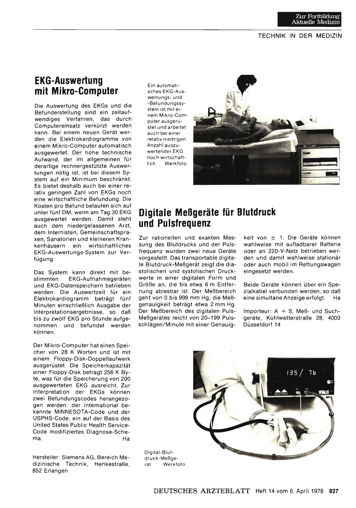 Vorschauseite 1: EKG-Auswertung mit Mikro-Computer