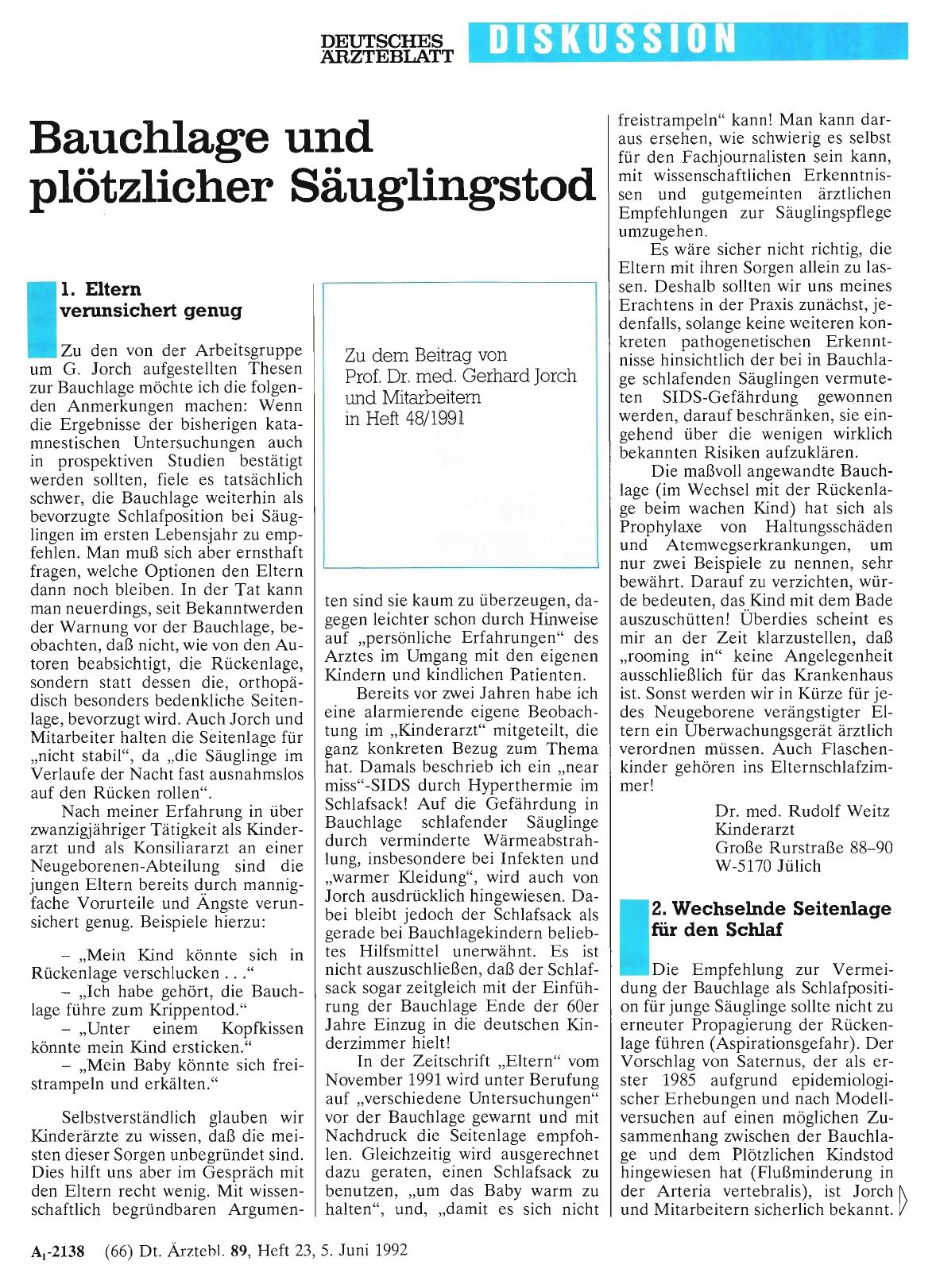 Vorschauseite 1: Bauchlage und plötzlicher Säuglingstod: 2. Wechselnde Seitenlage für den Schlaf