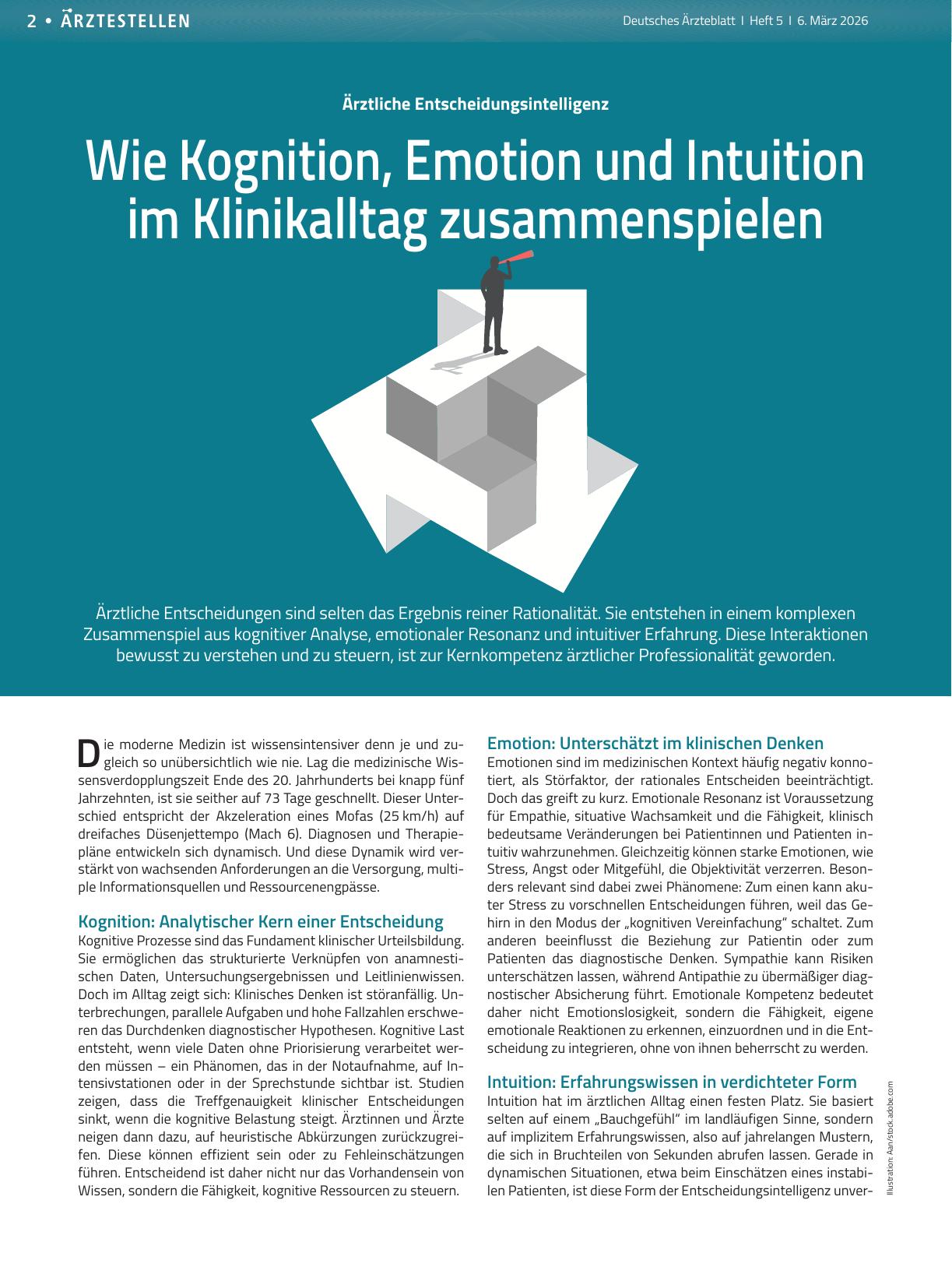 Vorschauseite 1: Ärztliche Entscheidungsintelligenz: Wie Kognition, Emotion und Intuition im Klinikalltag zusammenspielen