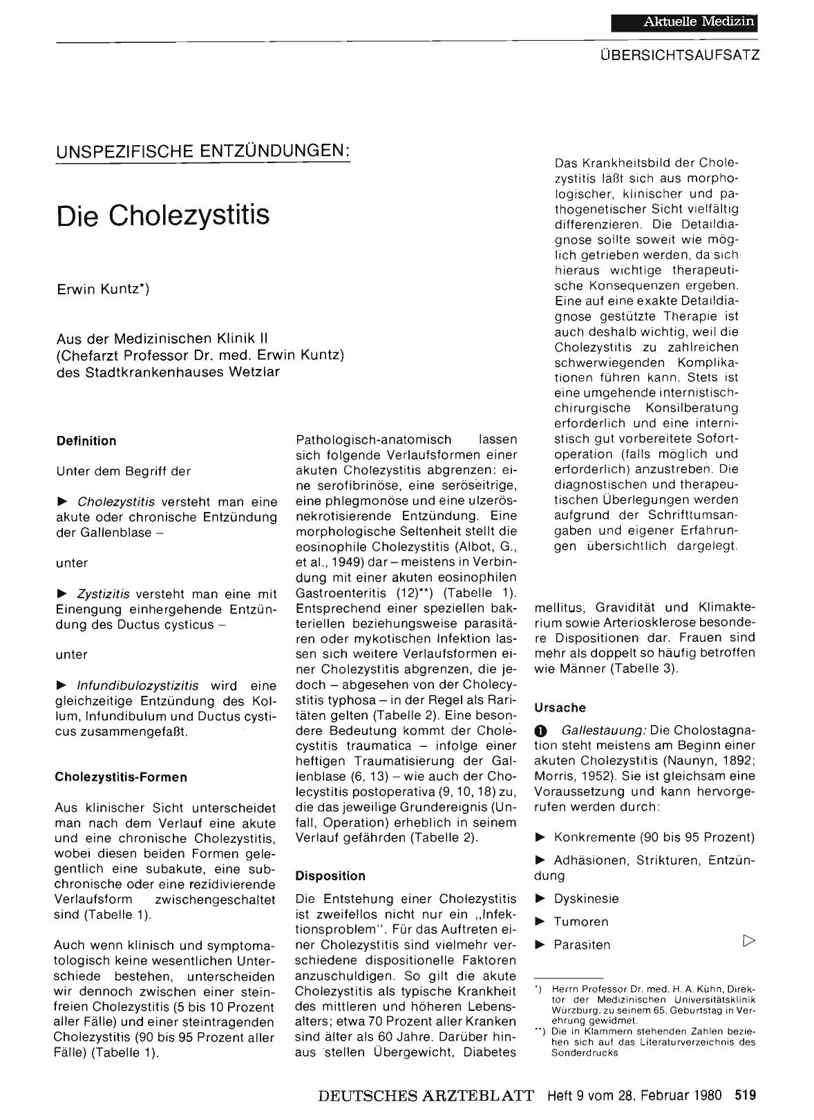 Vorschauseite 1: Unspezifische Entzündungen: Die Cholezystitis