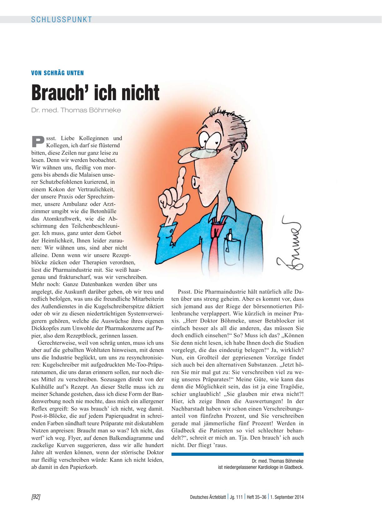 Vorschauseite 1: Von schräg unten: Brauch’ ich nicht