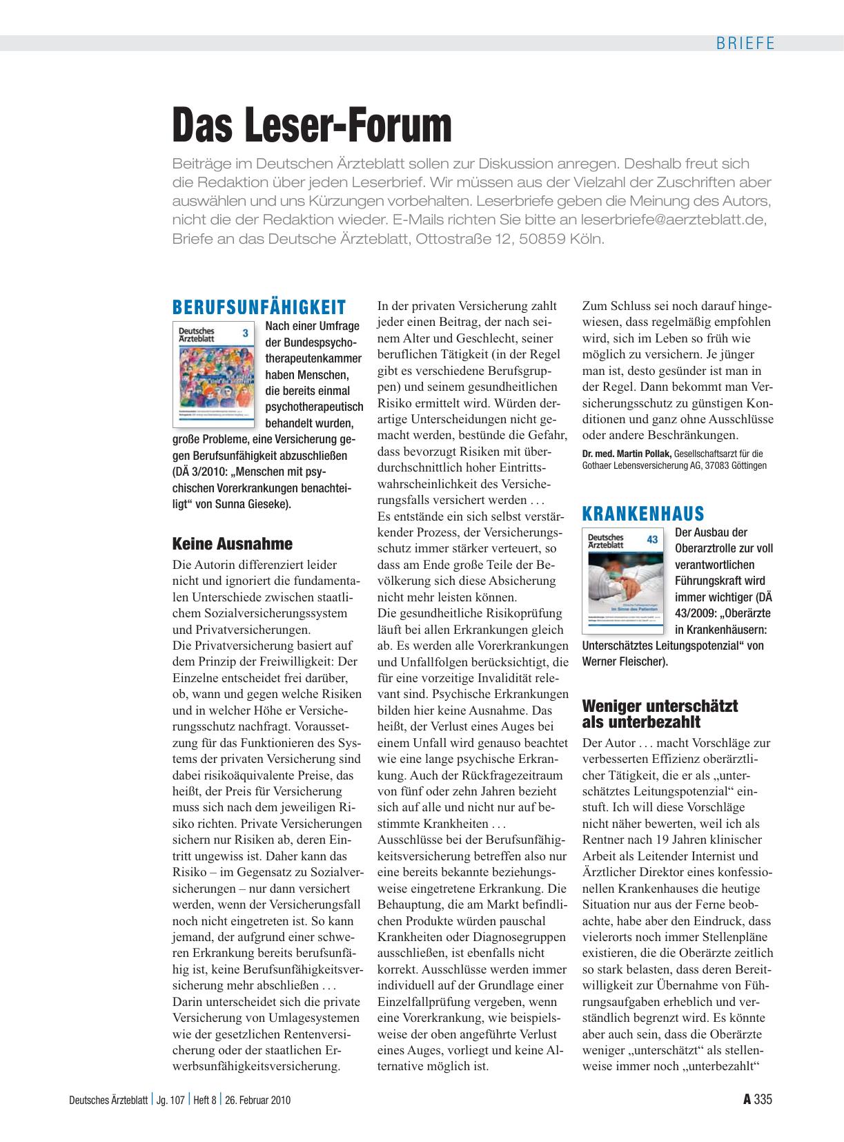 Vorschauseite 1: Berufsunfähigkeit: Keine Ausnahme