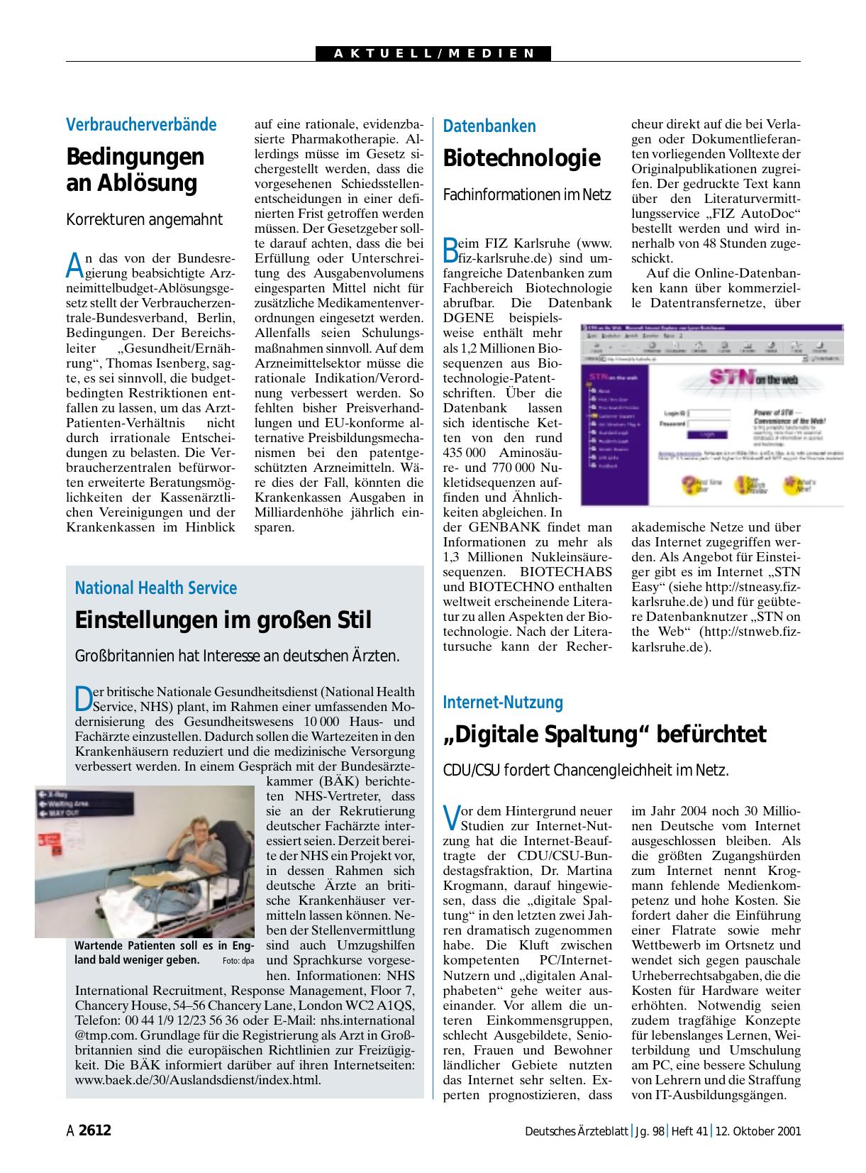 Vorschauseite 1: Internet-Nutzung: „Digitale Spaltung“ befürchtet