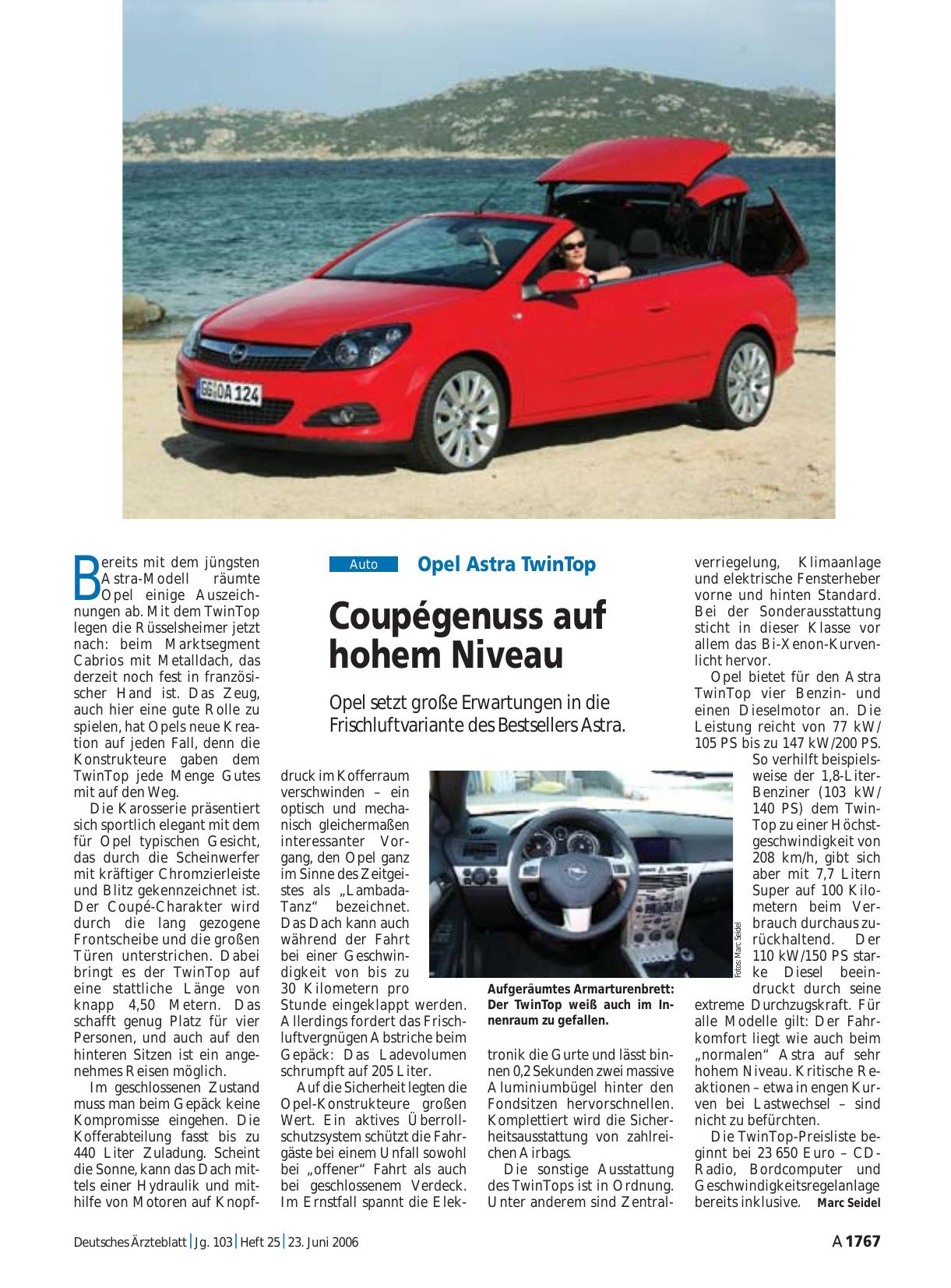Vorschauseite 1: Opel Astra TwinTop: Coupégenuss auf hohem Niveau