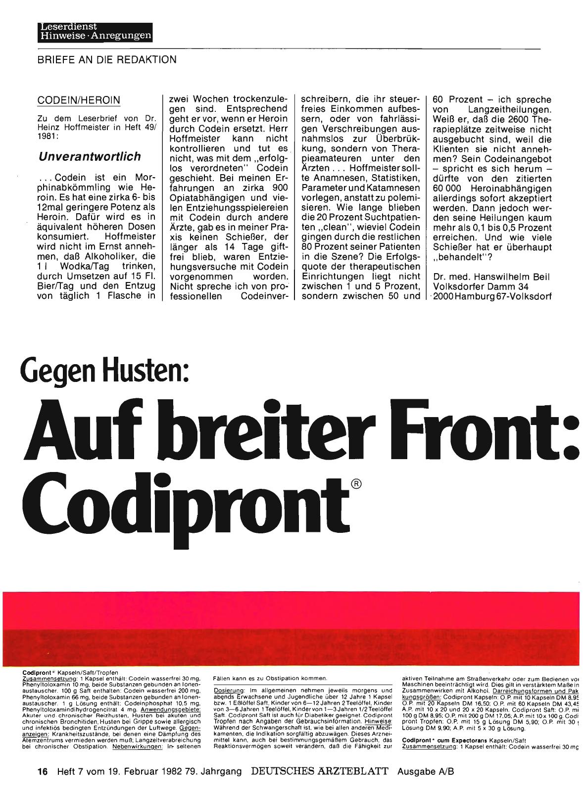 Vorschauseite 1: CODEIN/HEROIN: Unverantwortlich