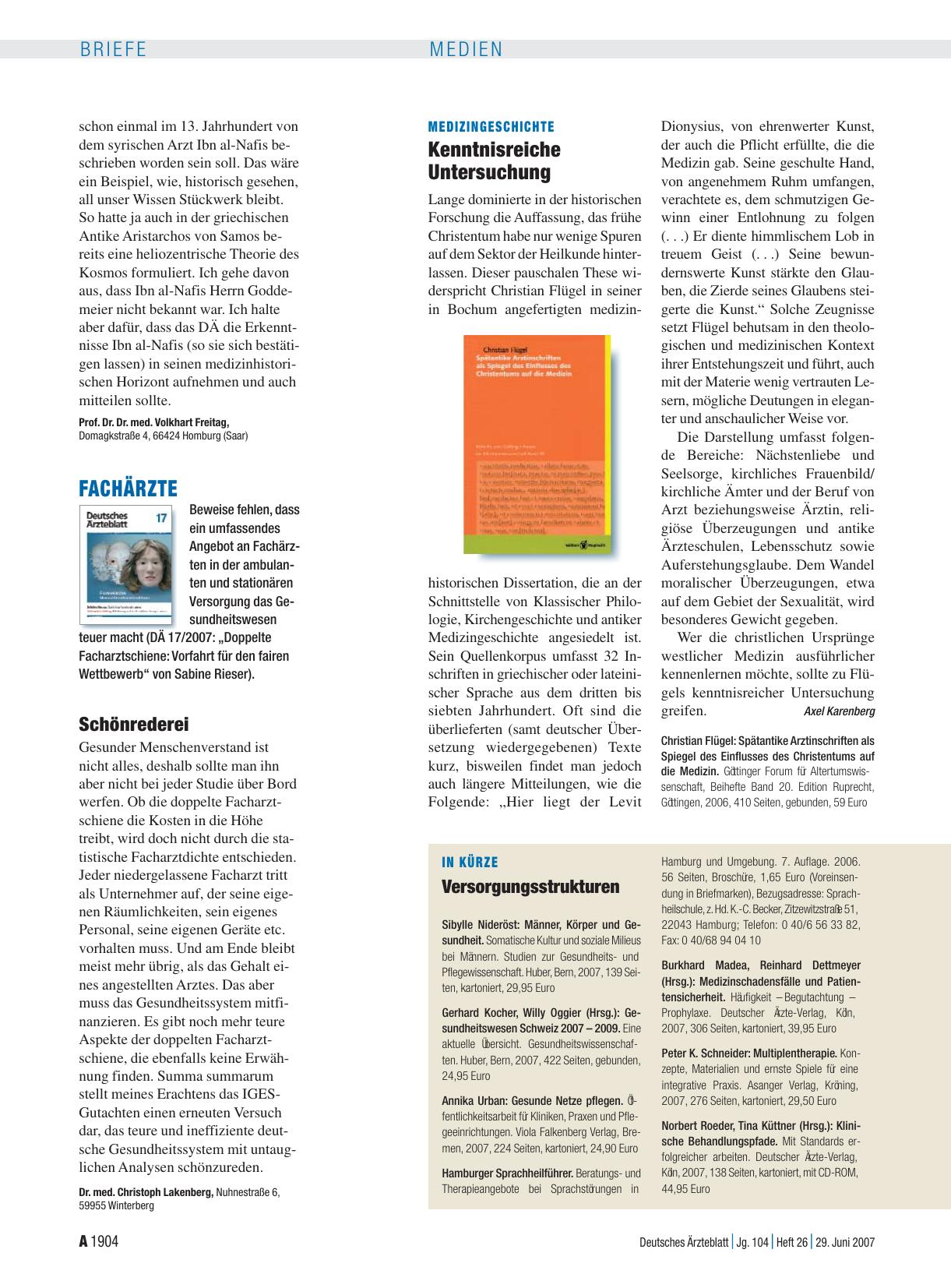 Vorschauseite 1: Spätantike Arztinschriften als Spiegel des Einflusses des Christentums auf die Medizin