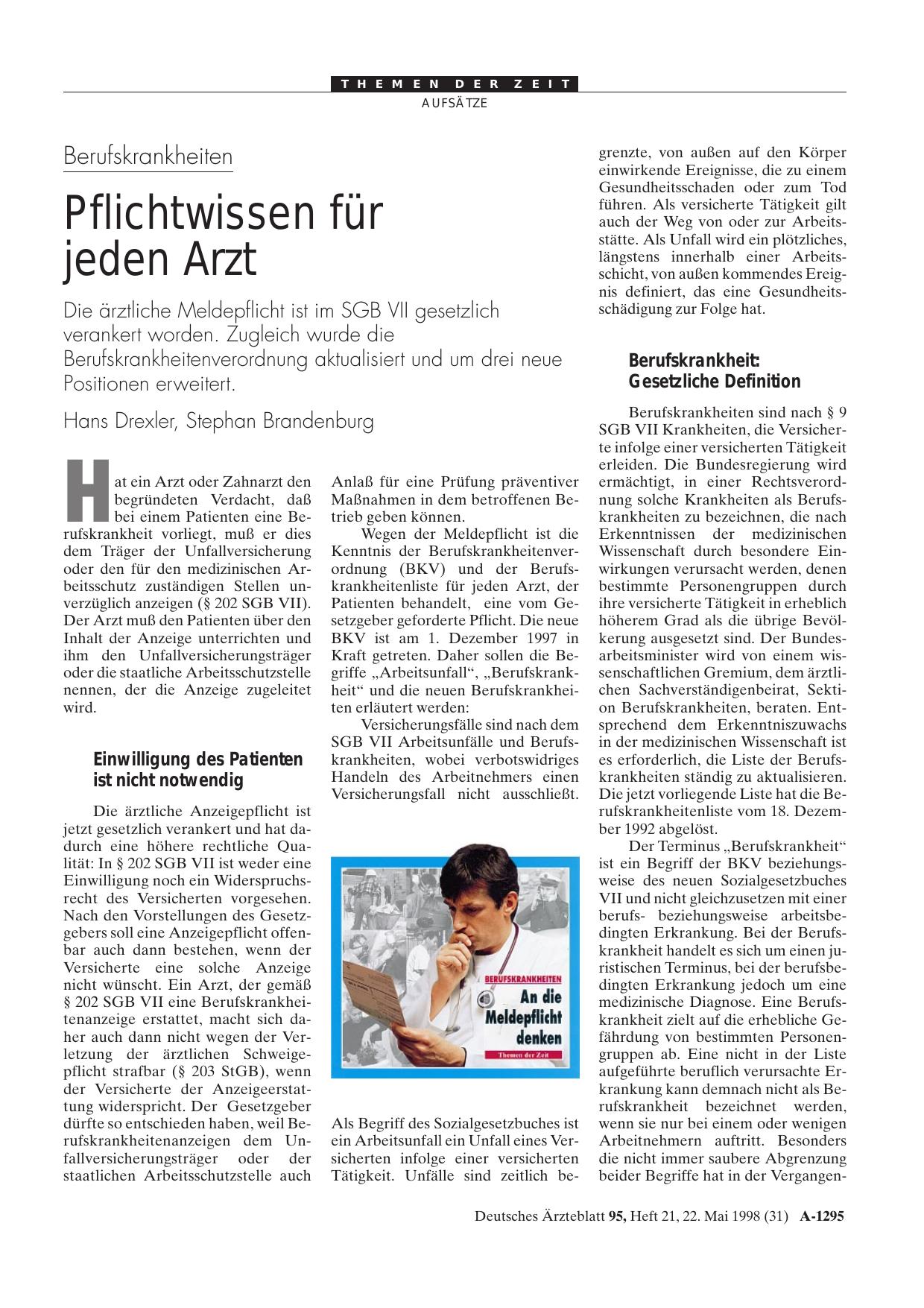 Vorschauseite 1: Berufskrankheiten: Pflichtwissen für jeden Arzt