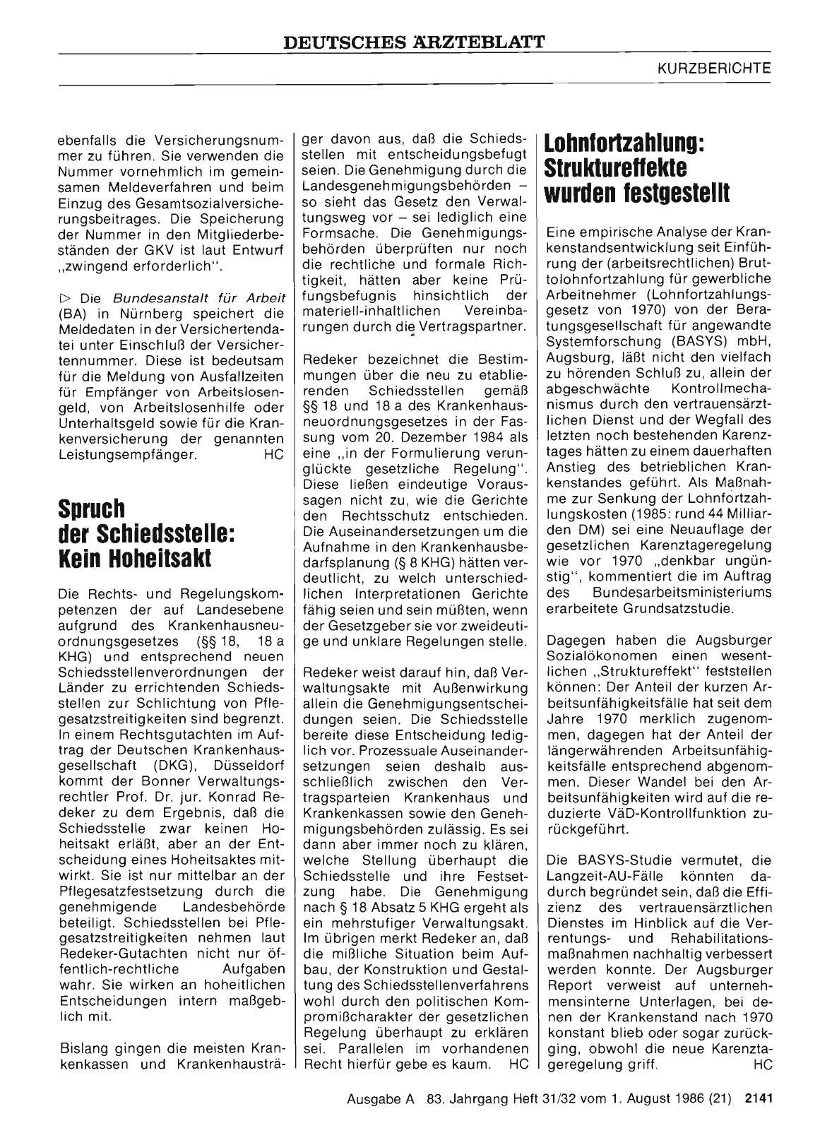 Vorschauseite 1: Spruch der Schiedsstelle: Kein Hoheitsakt