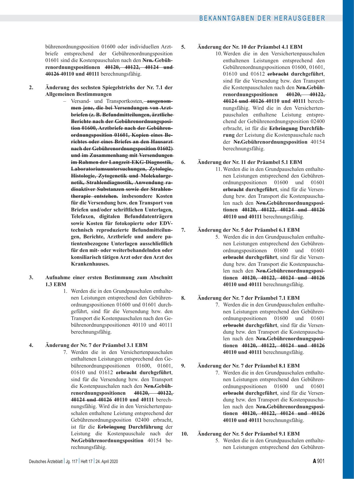 Vorschauseite 2: Beschluss des Bewertungsausschusses nach § 87 Abs. 1 Satz 1 SGB V in seiner 481. Sitzung: Teil A, Teil B, Teil C, Teil D, Teil E, Teil F