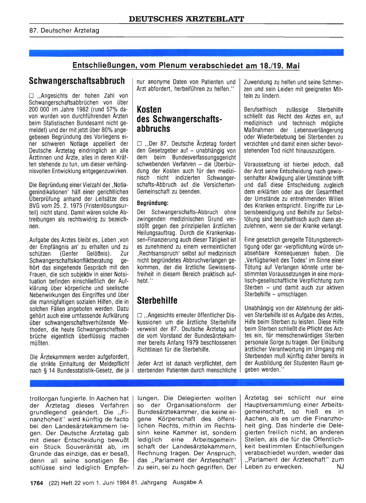 Vorschauseite 1: Entschließungen, vom Plenum verabschiedet am 18. /19. Mai