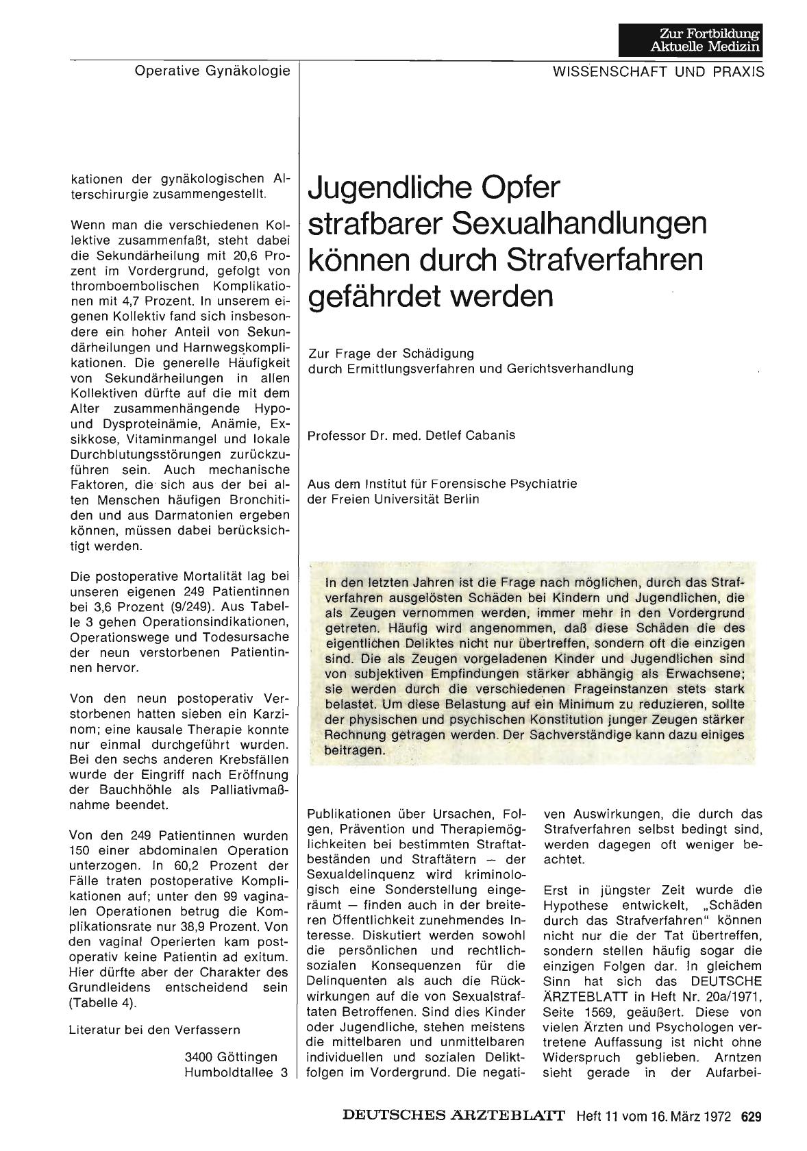 Vorschauseite 1: Jugendliche Opfer strafbarer Sexualhandlungen können durch Strafverfahren gefährdet werden