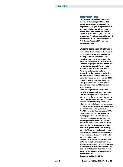 Vorschauseite 1: Digitalisierung: Wirtschaftsorientierte Sichtweise