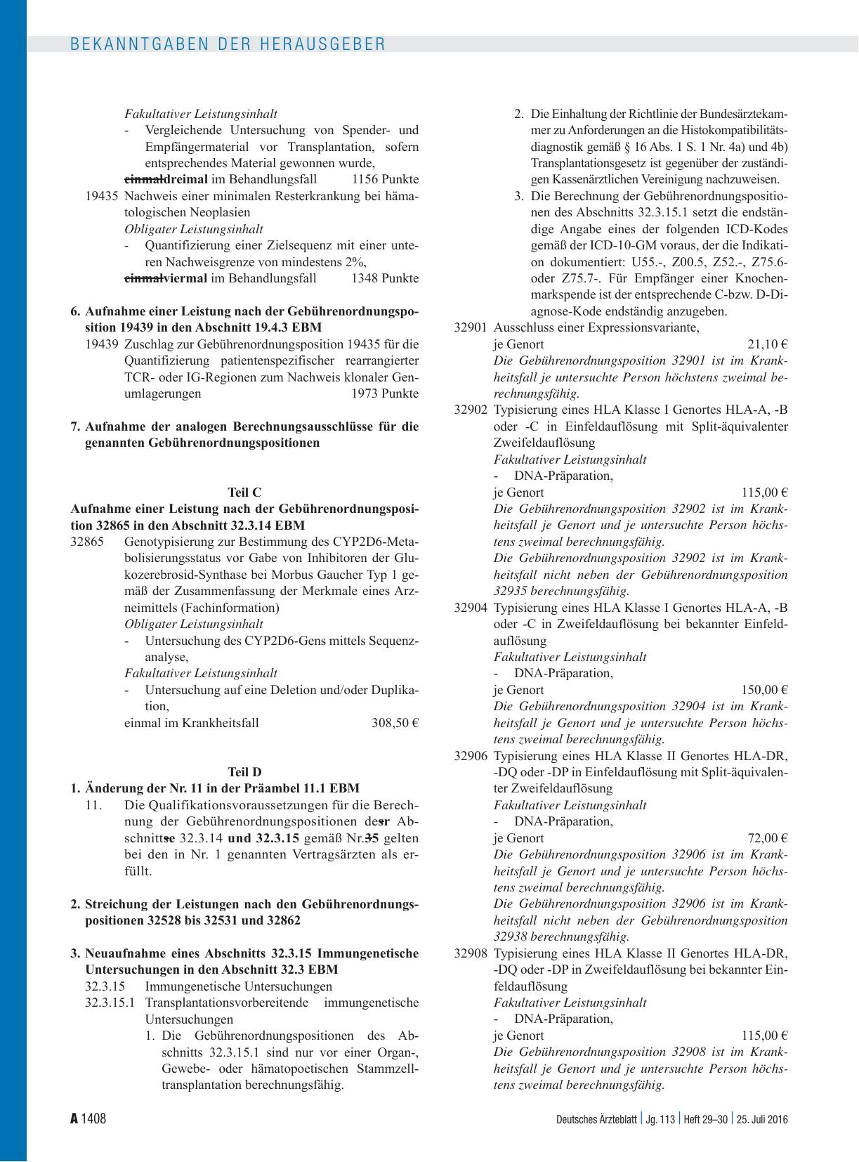 Vorschauseite 3: Beschluss des Bewertungsausschusses nach § 87 Abs. 1 Satz 1 SGB V in seiner 376. Sitzung am 22. Juni 2016 zur Änderung des Einheitlichen Bewertungsmaßstabes (EBM) mit Wirkung zum…