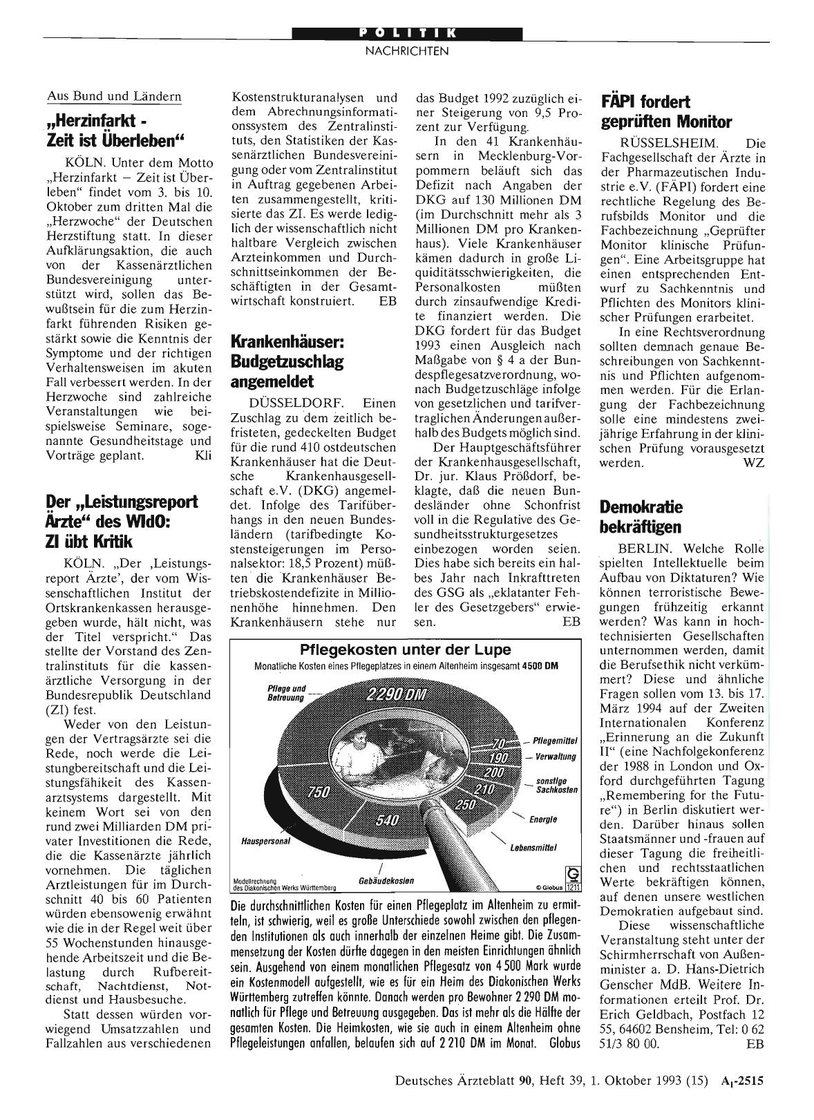 Vorschauseite 1: Pflegekosten unter der Lupe