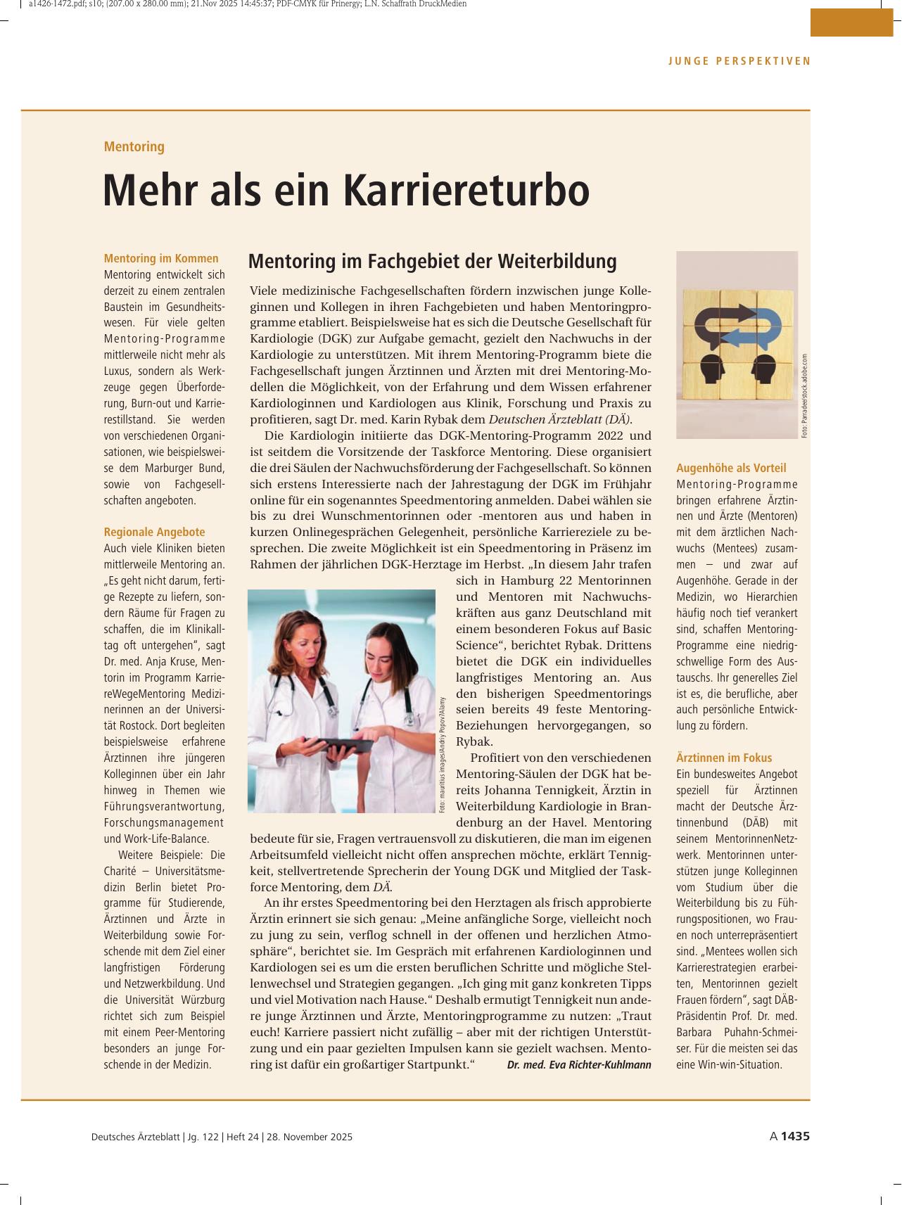 Vorschauseite 1: Mentoring: Mehr als ein Karriereturbo