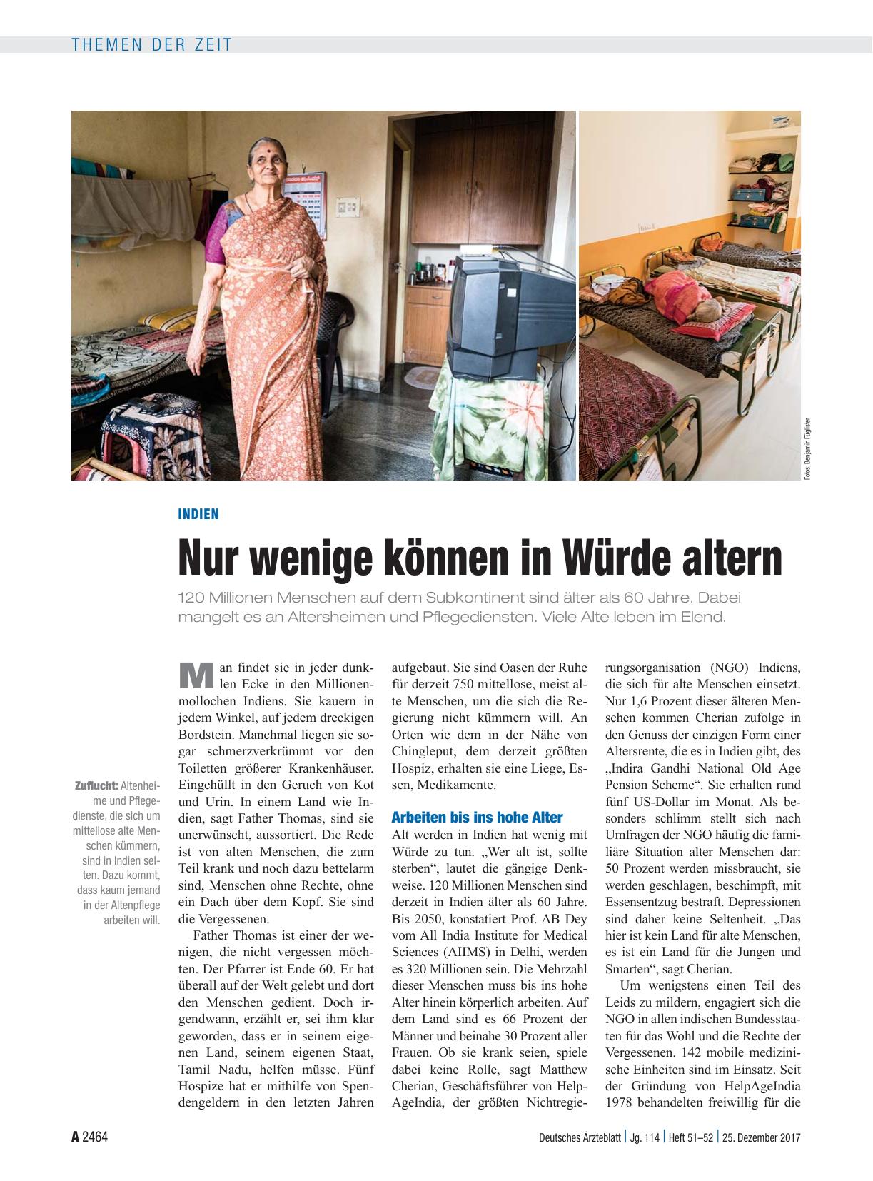 Vorschauseite 1: Indien: Nur wenige können in Würde altern