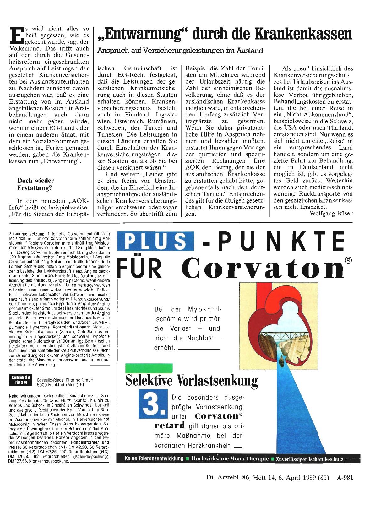 Vorschauseite 1: „Entwarnung“ durch die Krankenkassen