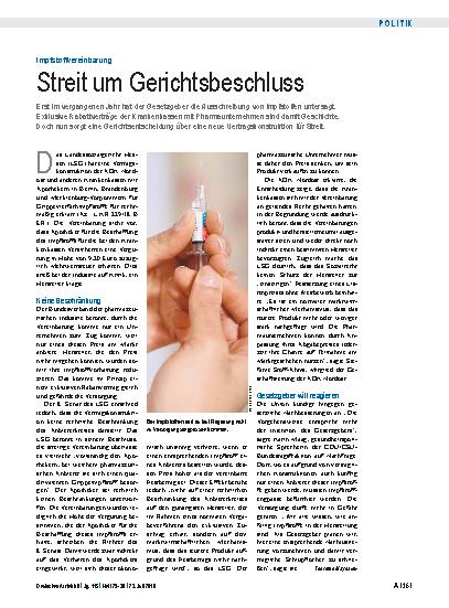 Vorschauseite 1: Impfstoffvereinbarung: Streit um Gerichtsbeschluss