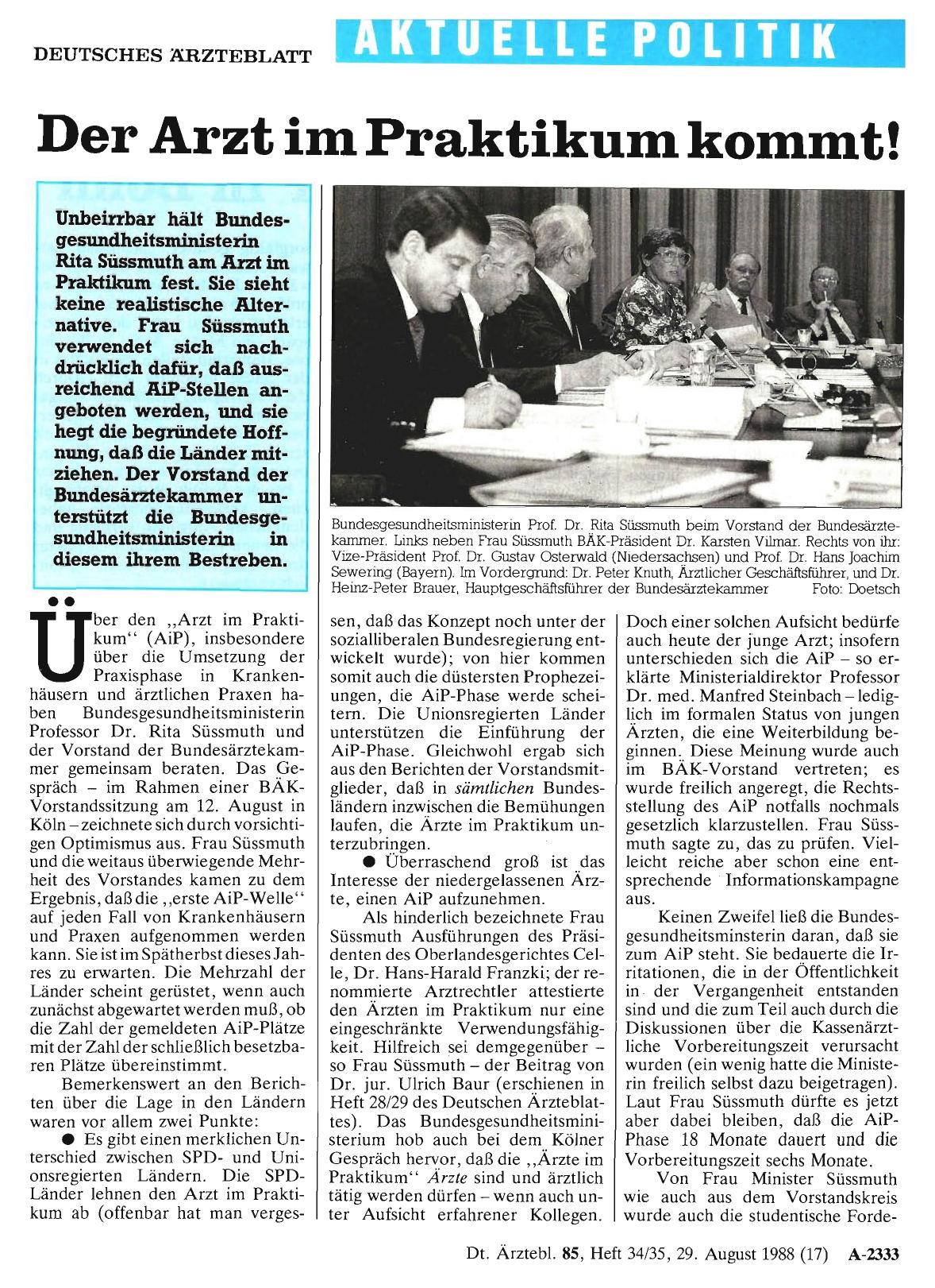 Vorschauseite 1: Der Arzt im Praktikum kommt!