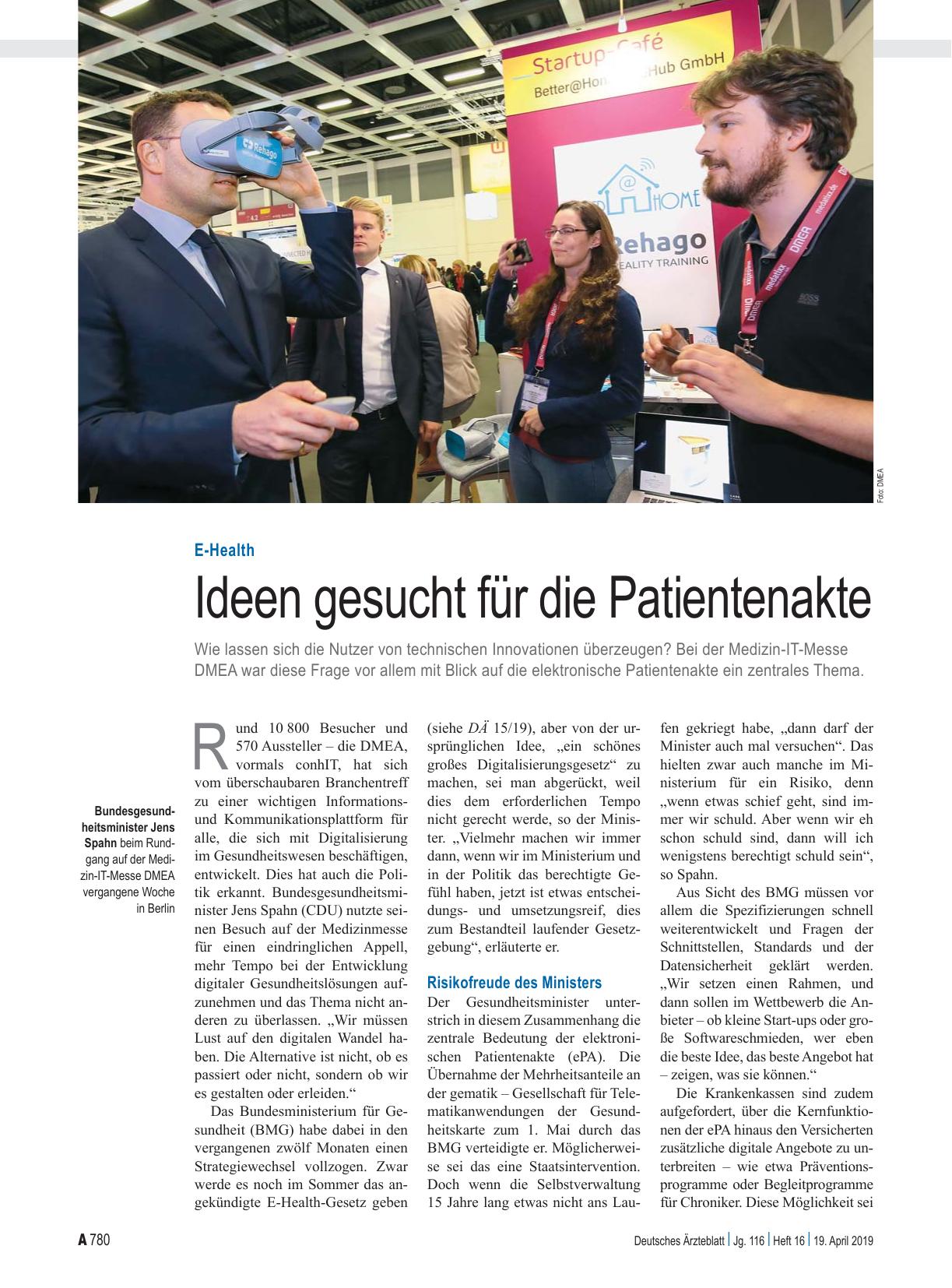Vorschauseite 1: E-Health: Ideen gesucht für die Patientenakte