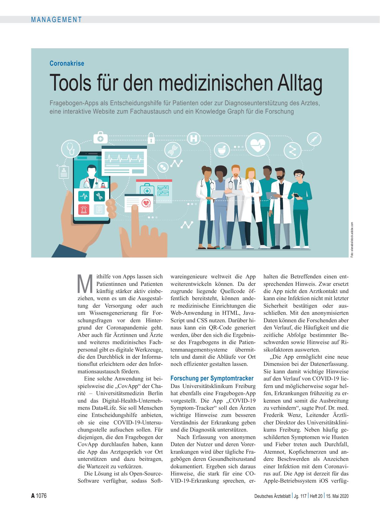 Vorschauseite 1: Coronakrise: Tools für den medizinischen Alltag