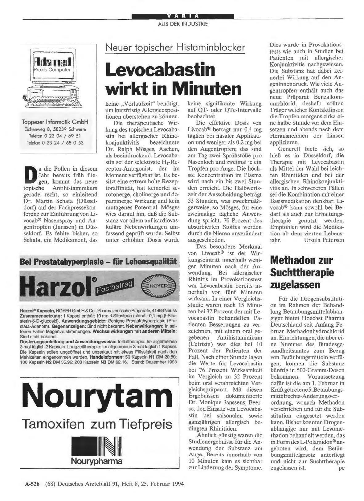Vorschauseite 1: Methadon zur Suchttherapie zugelassen