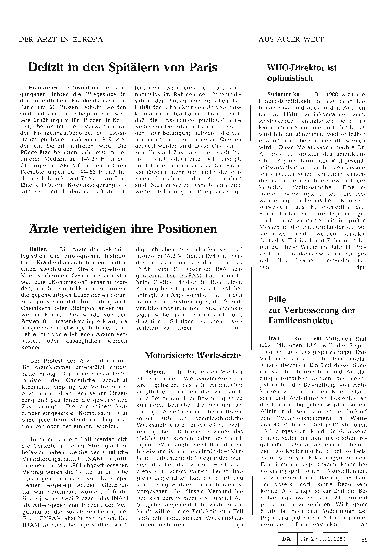 Vorschauseite 1: WHO-Direktor ist optimistisch