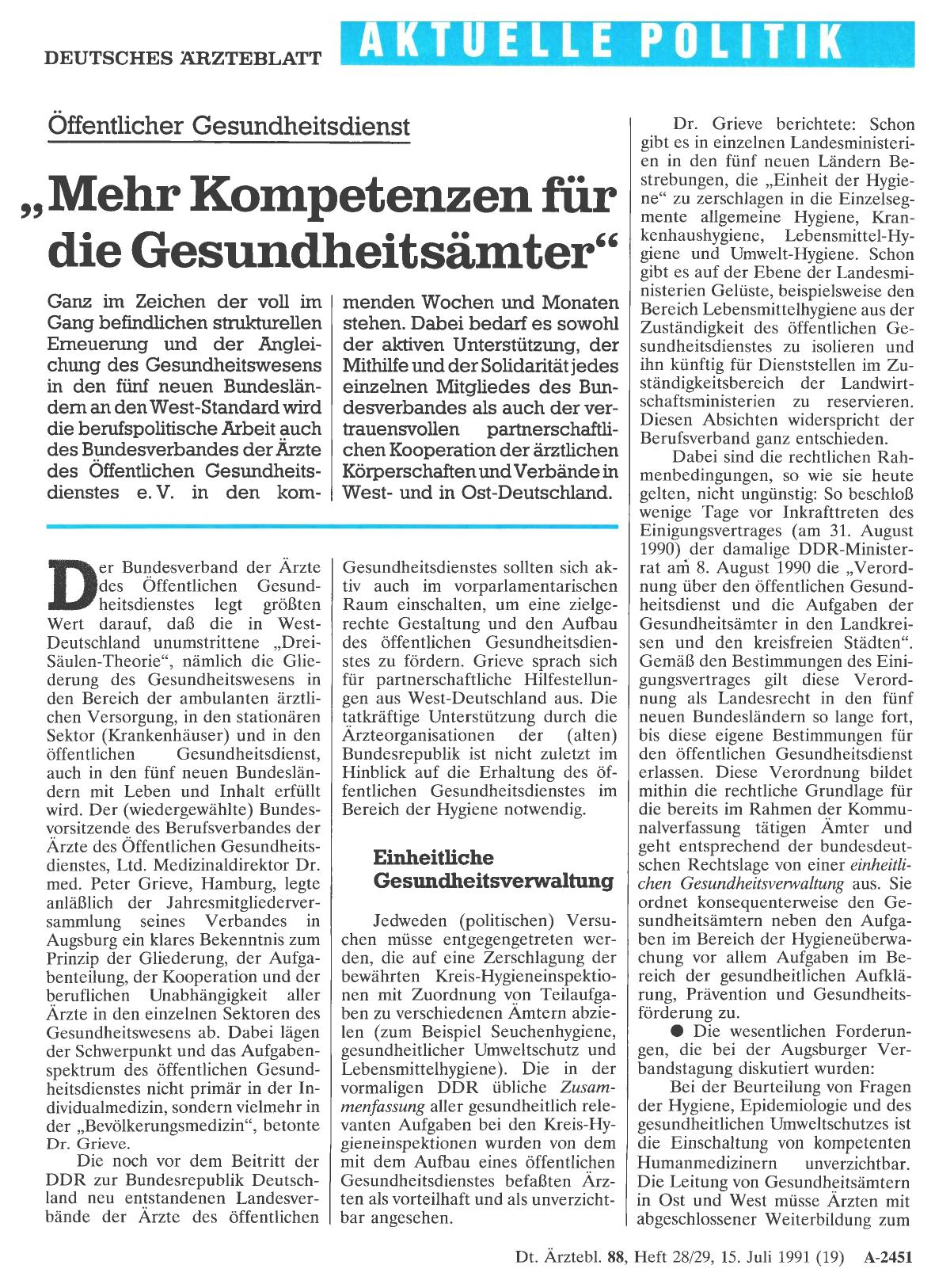 Vorschauseite 1: Öffentlicher Gesundheitsdienst: „Mehr Kompetenzen für die Gesundheitsämter“