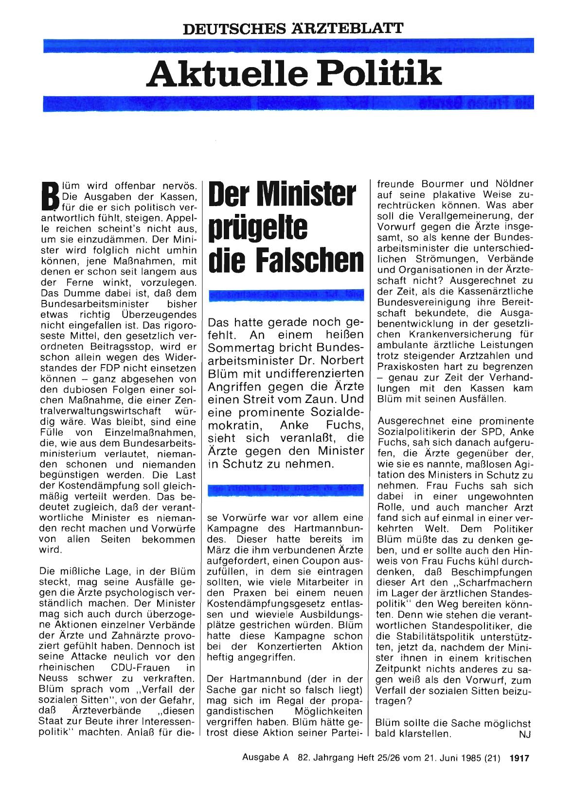 Vorschauseite 1: Der Minister prügelte die Falschen