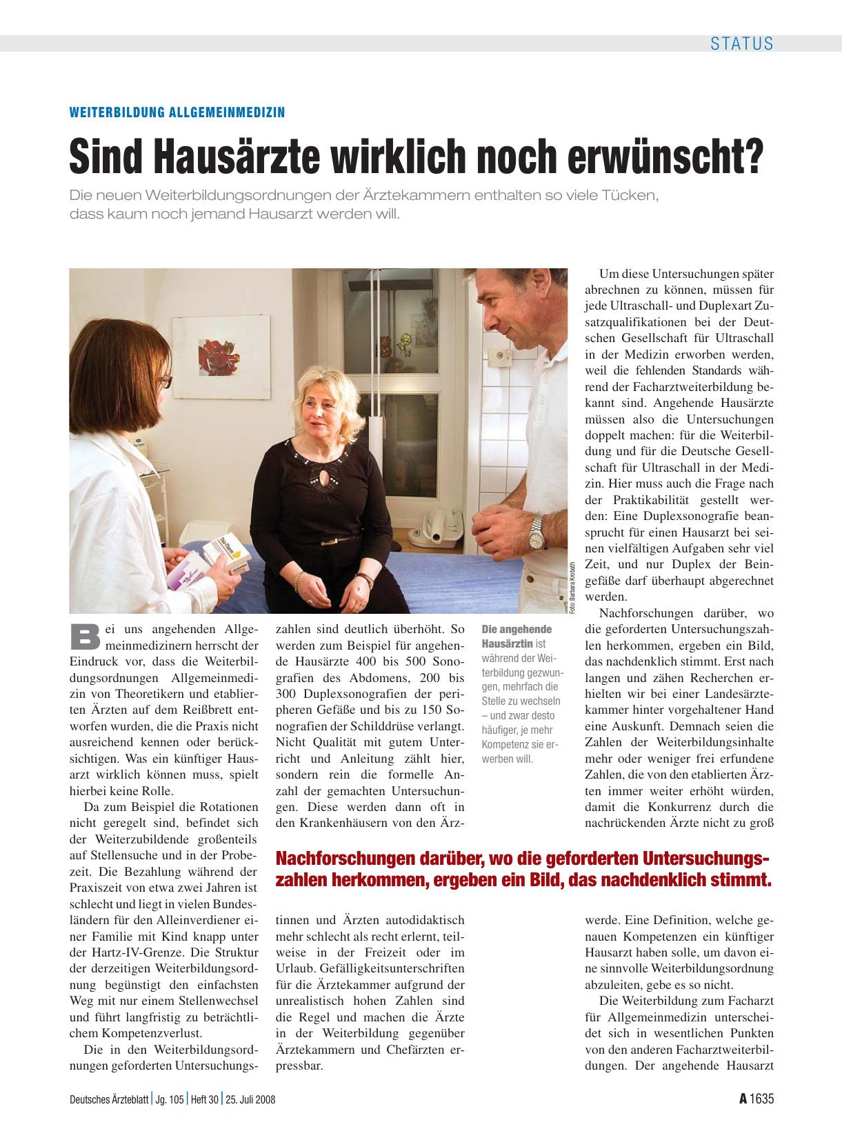 Vorschauseite 1: Weiterbildung Allgemeinmedizin: Sind Hausärzte wirklich noch erwünscht?